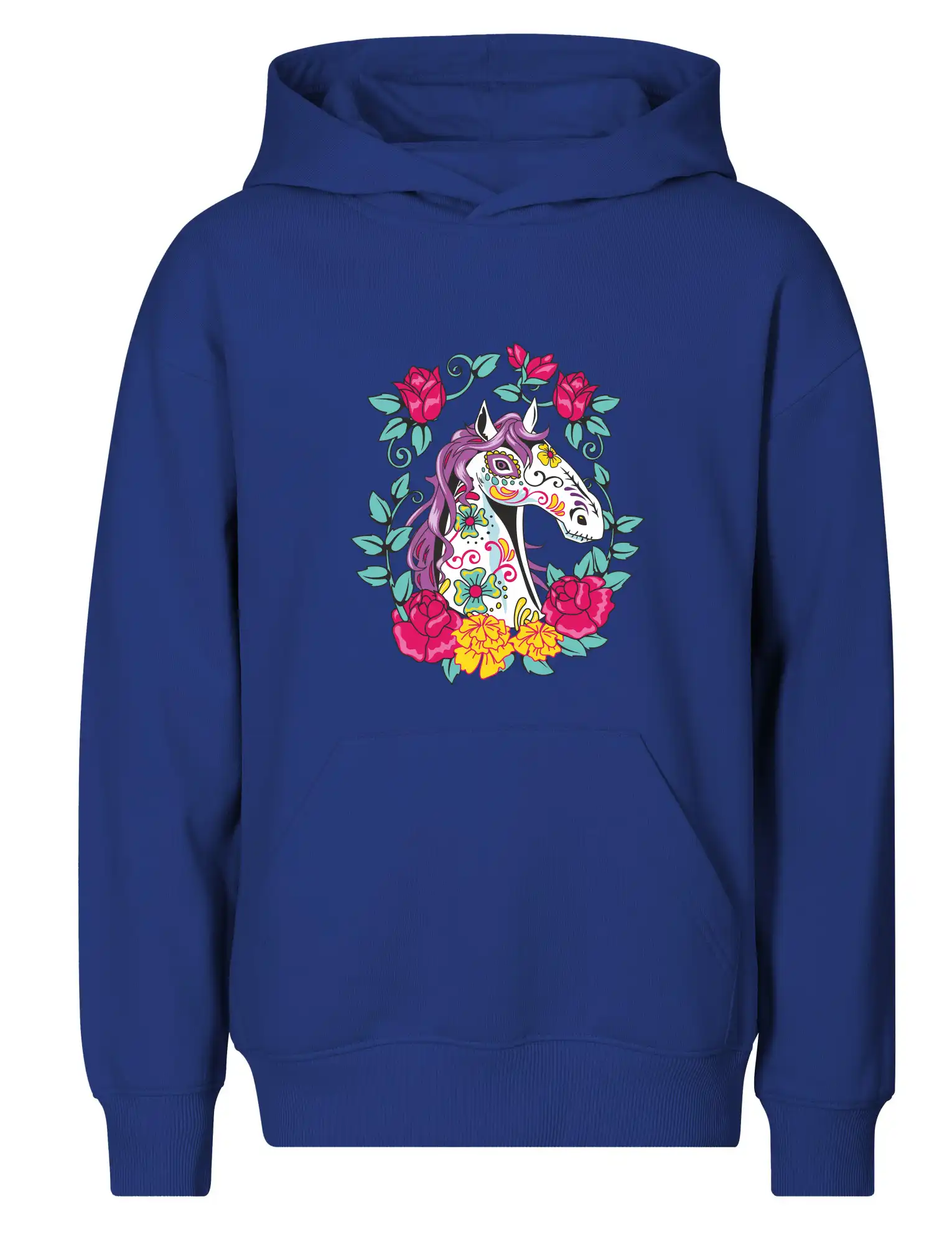 Kůň barevný s květinami