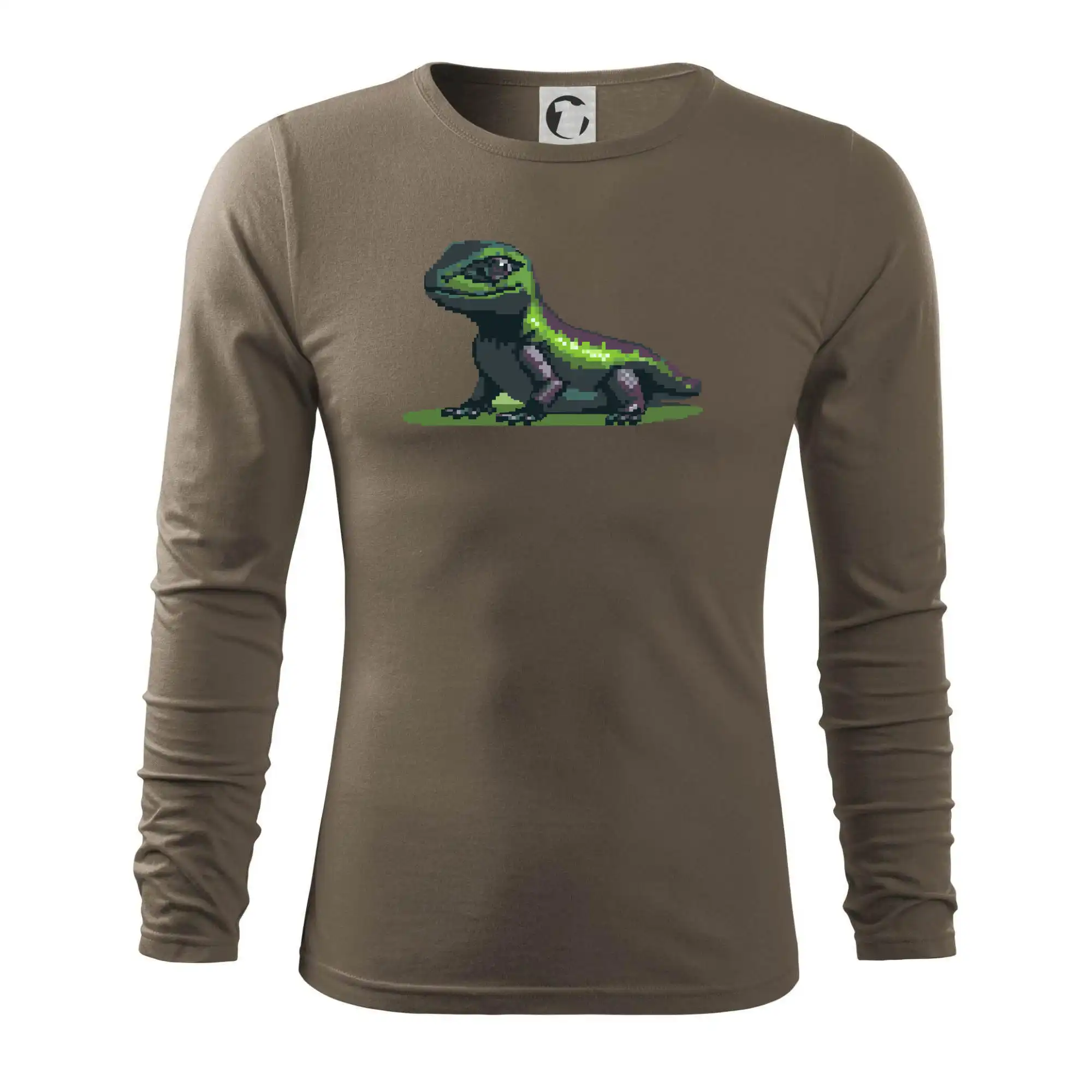 Tričká so zvieratami - Leguán pixel - Tričko s dlhým rukávom FIT-T long sleeve