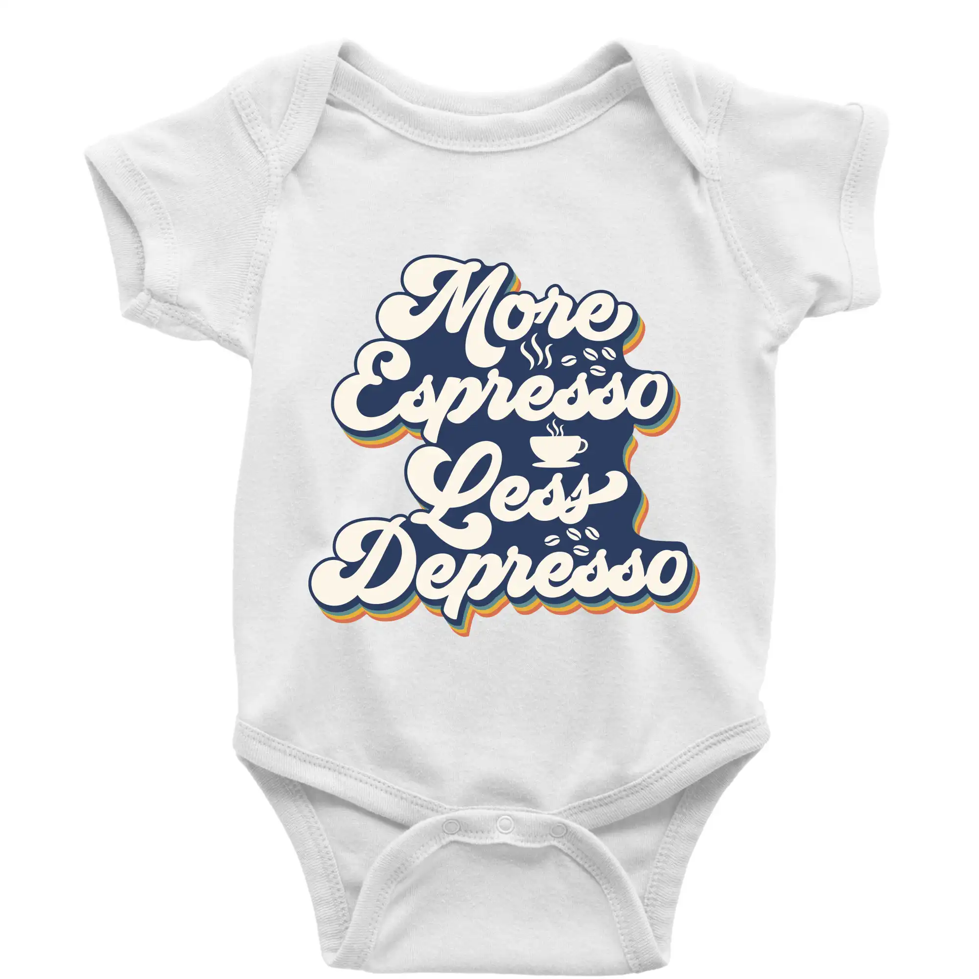 Motívy pre baristu a milovníkov kávy - More espresso less depresso - Body dojčenské s krátkym rukávom