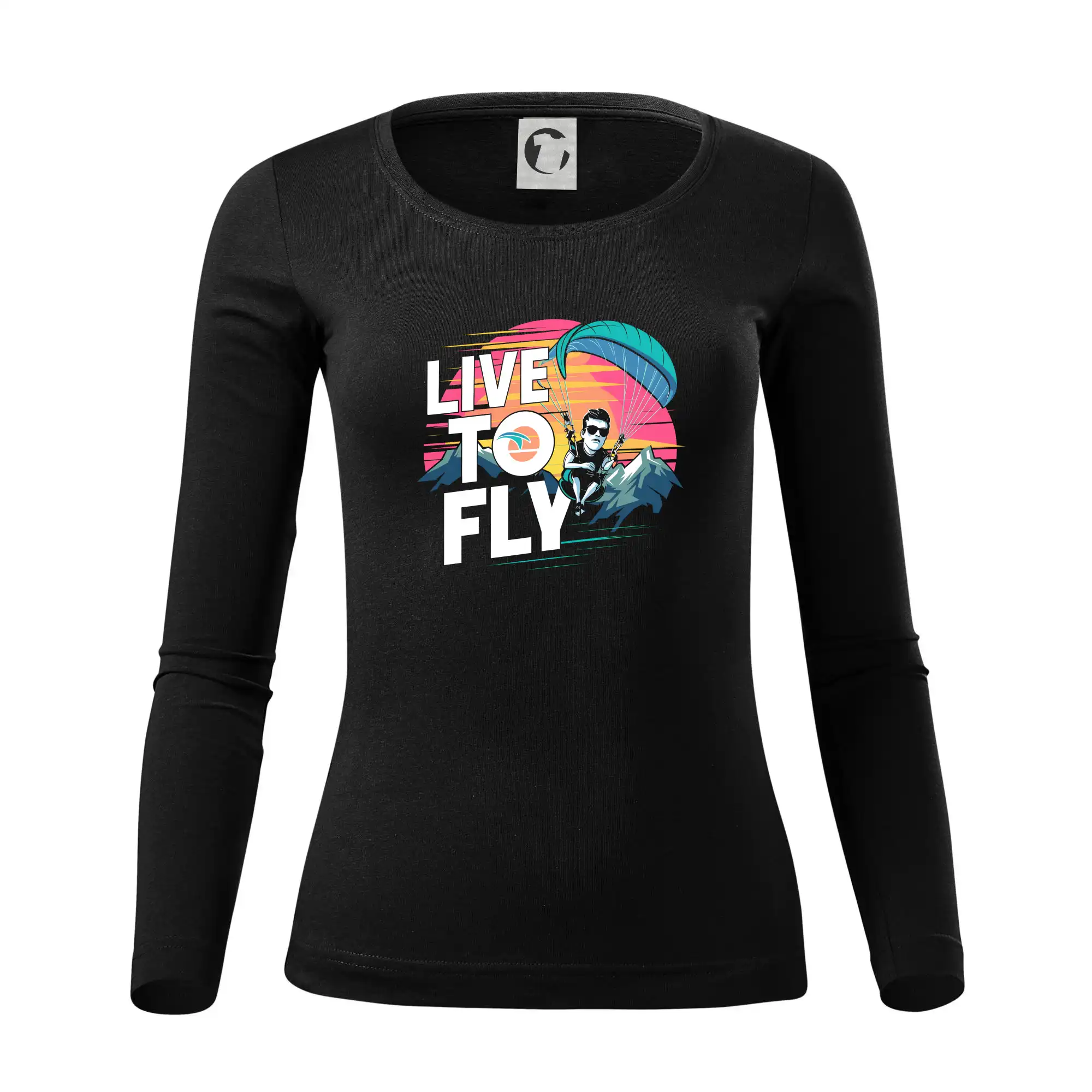 Tričká s motívom paraglidingu - Paraglide life to fly - Dámske tričko FIT-T LS - zužené