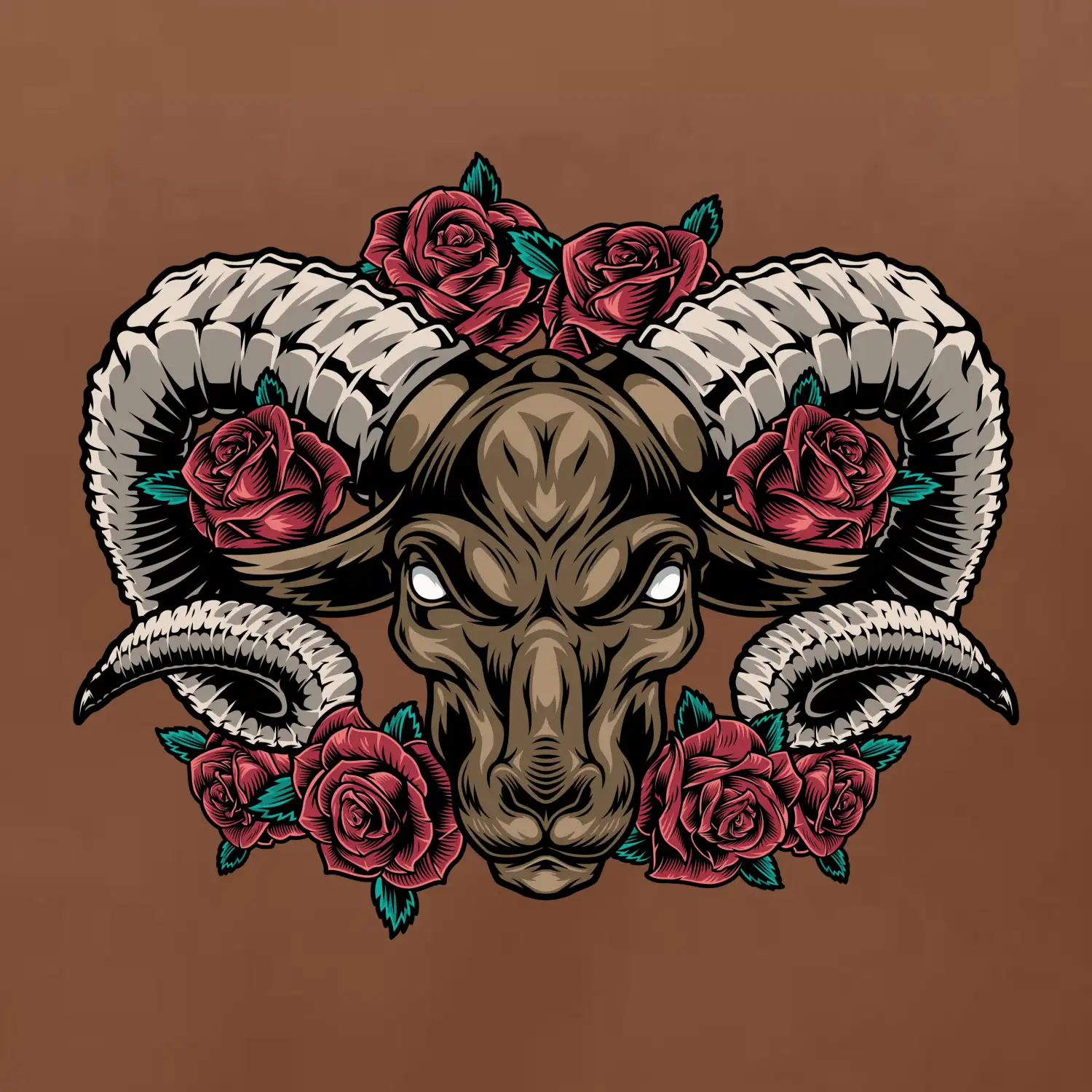 Hlava berana s růžemi