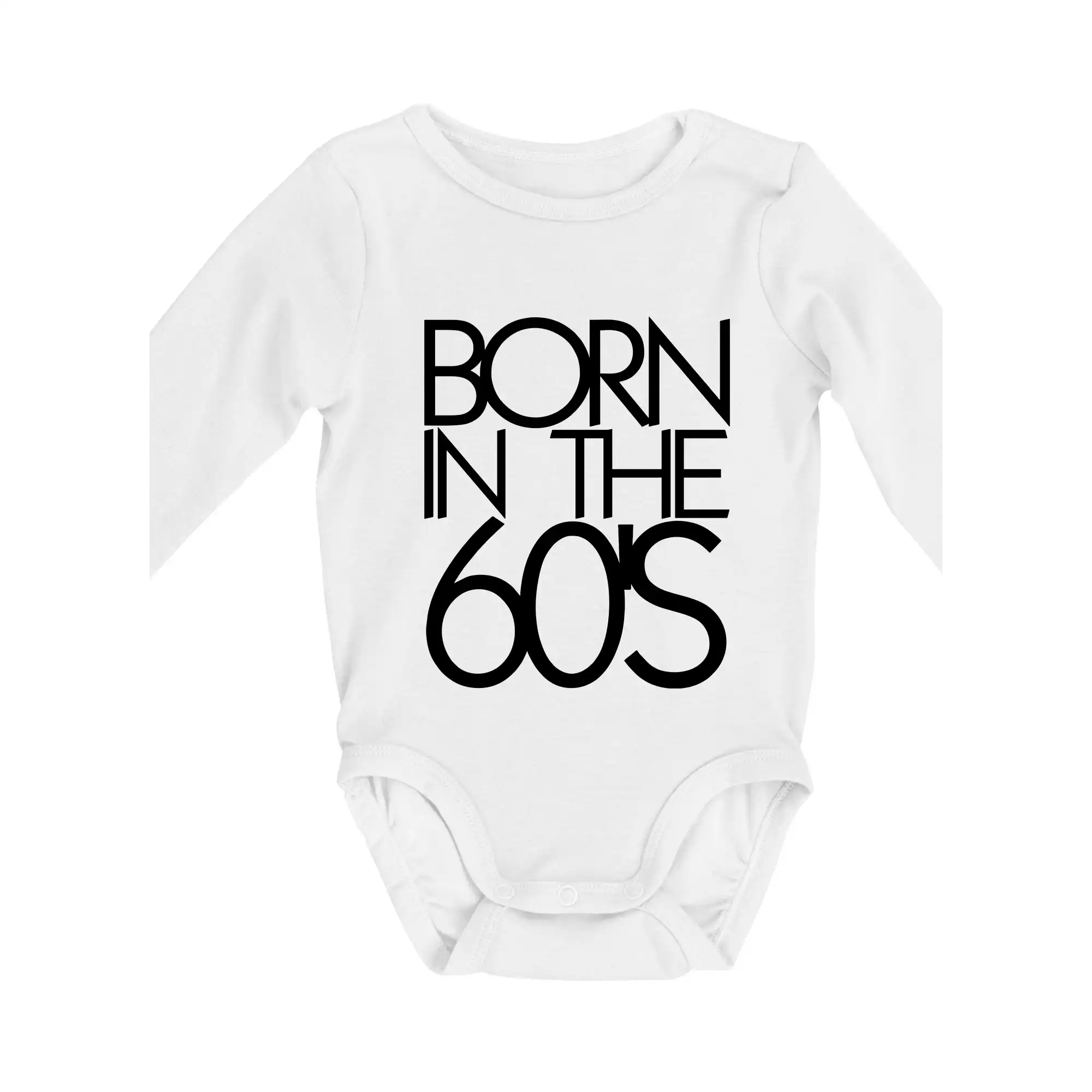 Tričká k narodeninám - Born In The 60's - Body dojčenské s dlhým rukávom