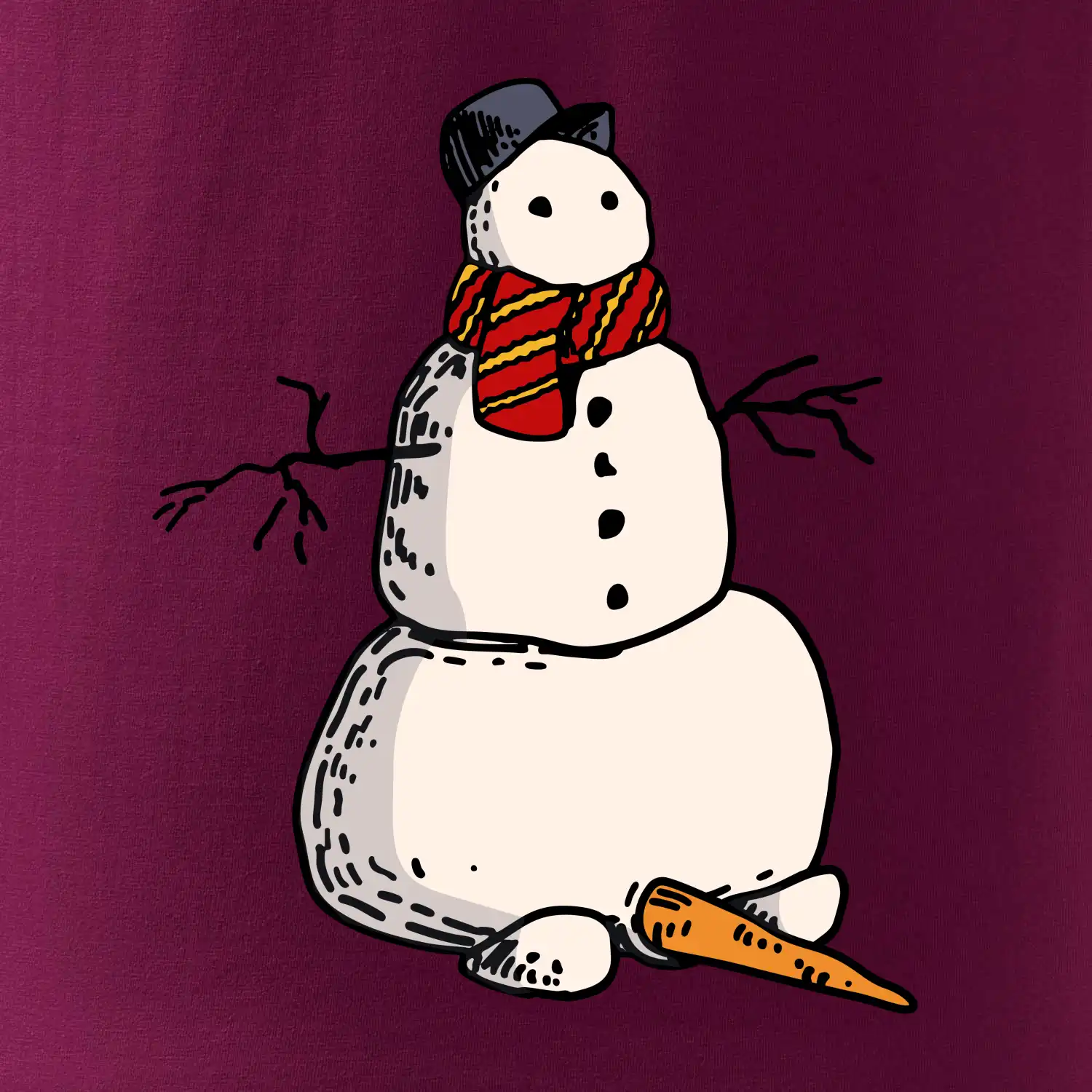 Sněhulák se spadlým nosem