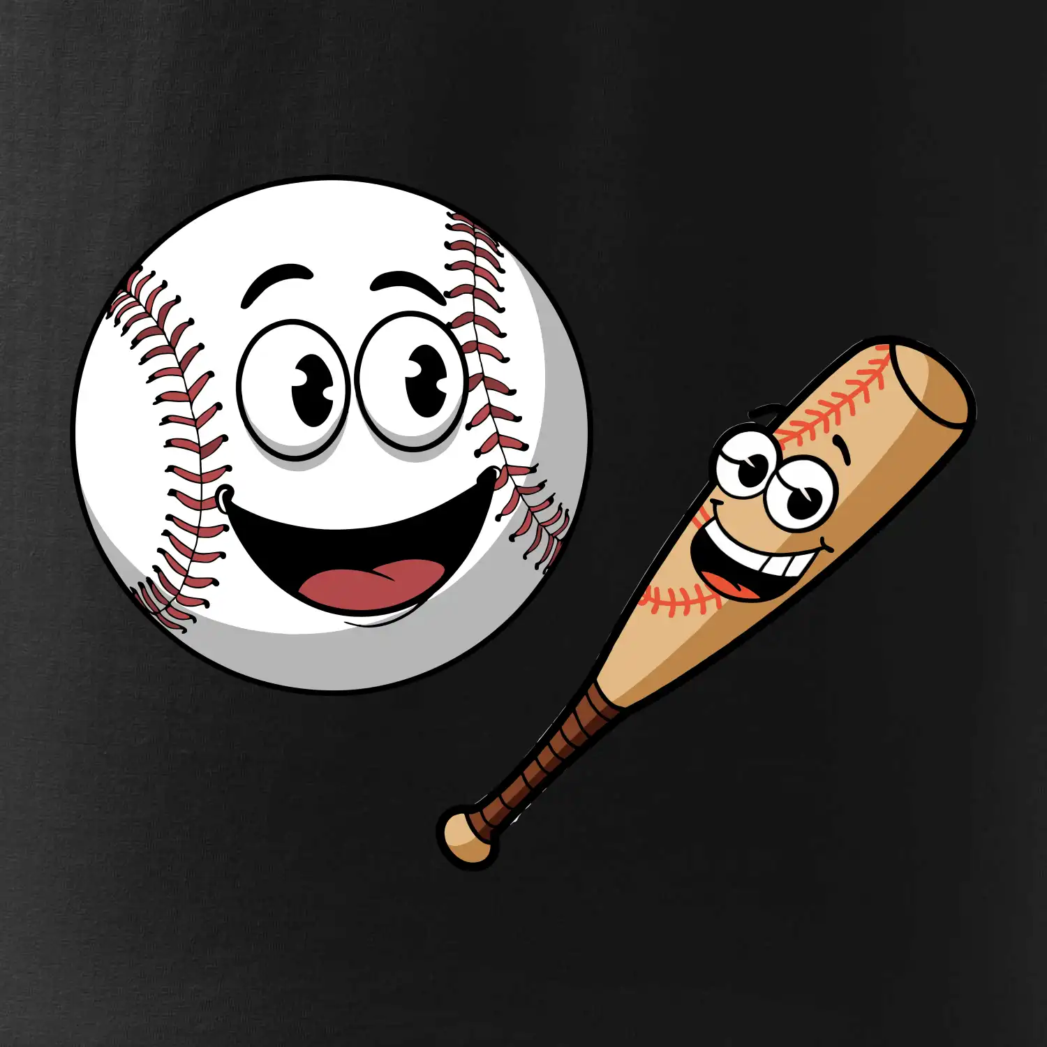 Parové triko - baseballová pálka a míček