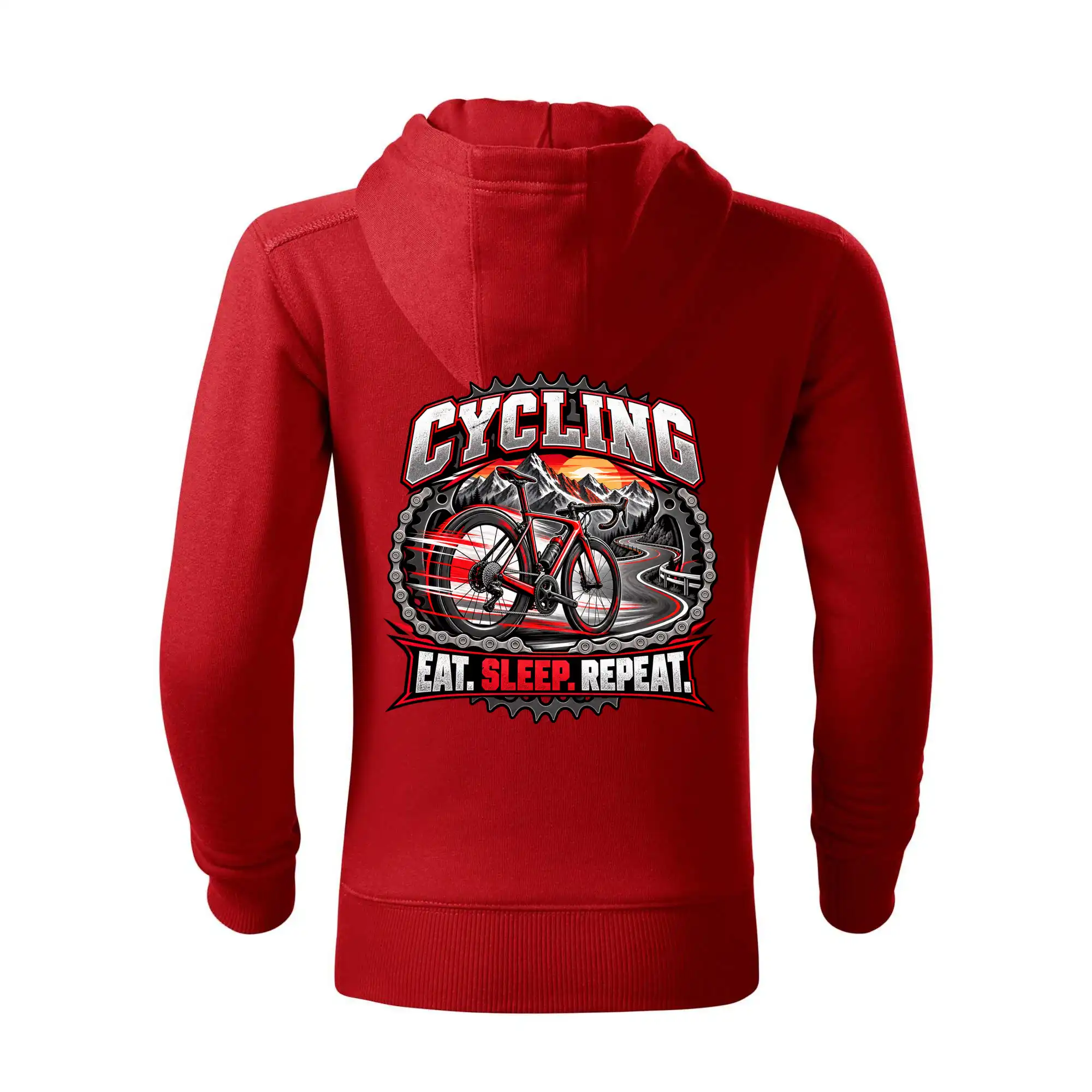 Cyklistické kolo mezi horami eat sleep repeat