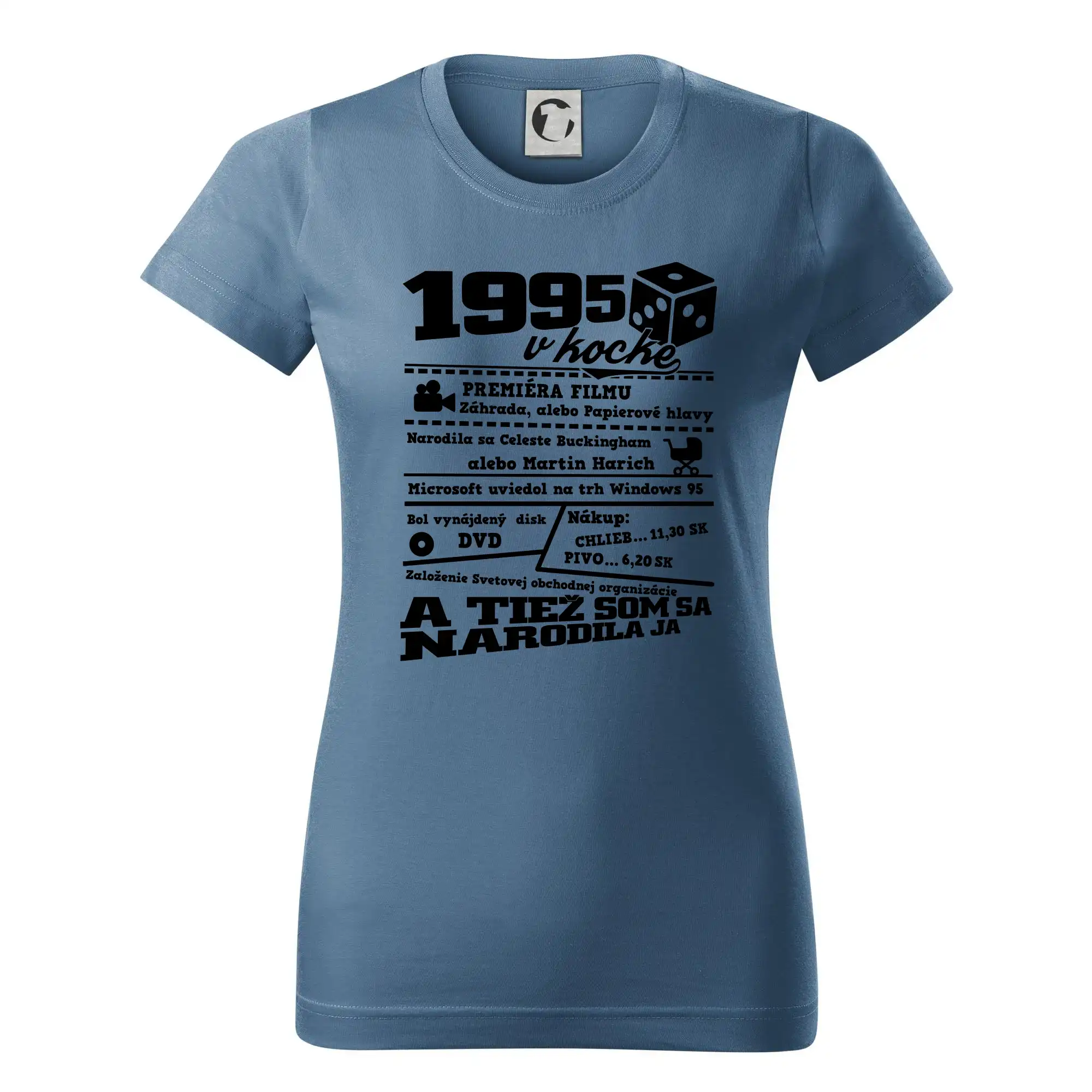 Narodeninové tričko 1995 - 1995 v kocke - Dámske tričko basic - ľahko voľnejšie a dlhšie