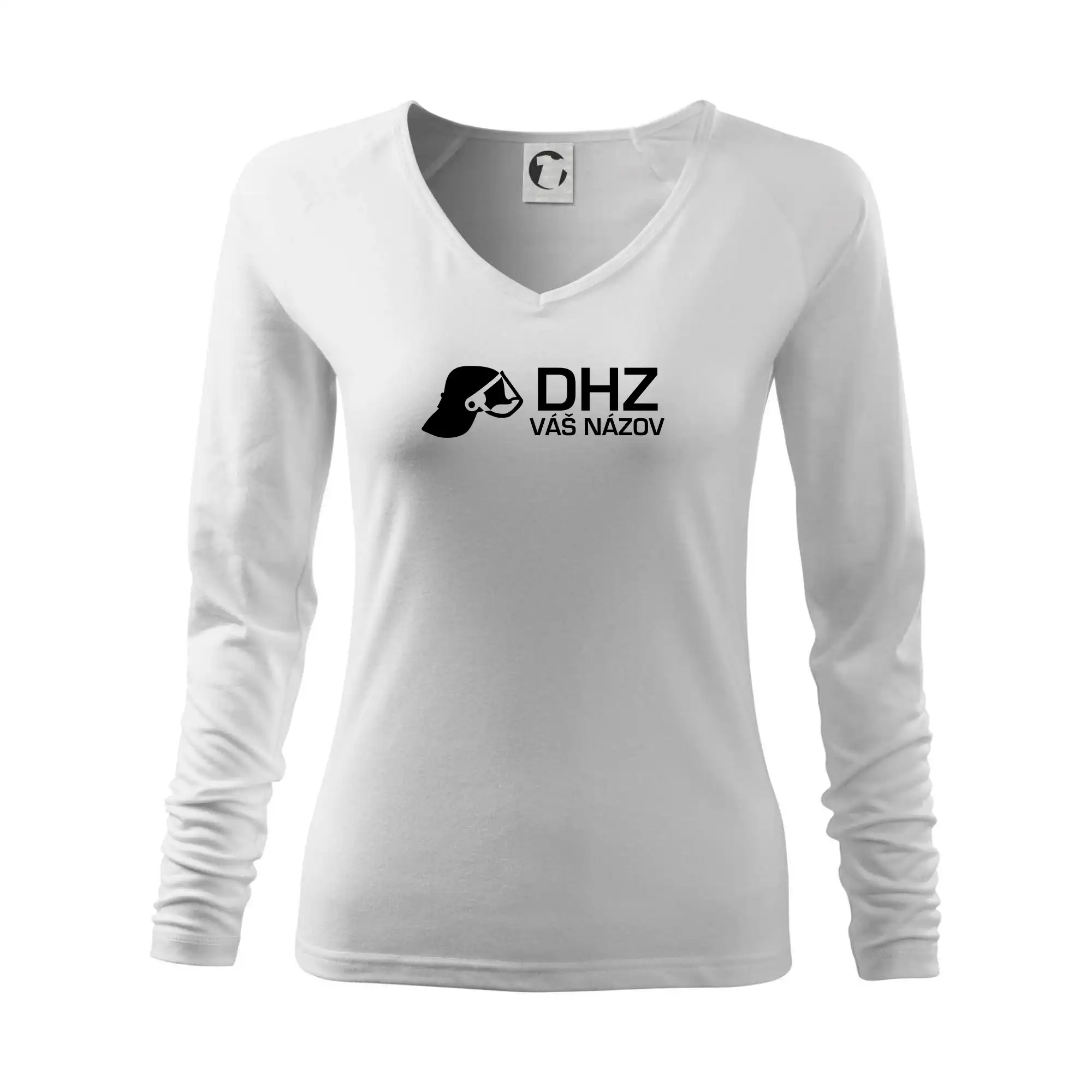 Originálne tričká pre hasičov - DHZ Helma - vlastný nápis - Tričko dámske Elegance