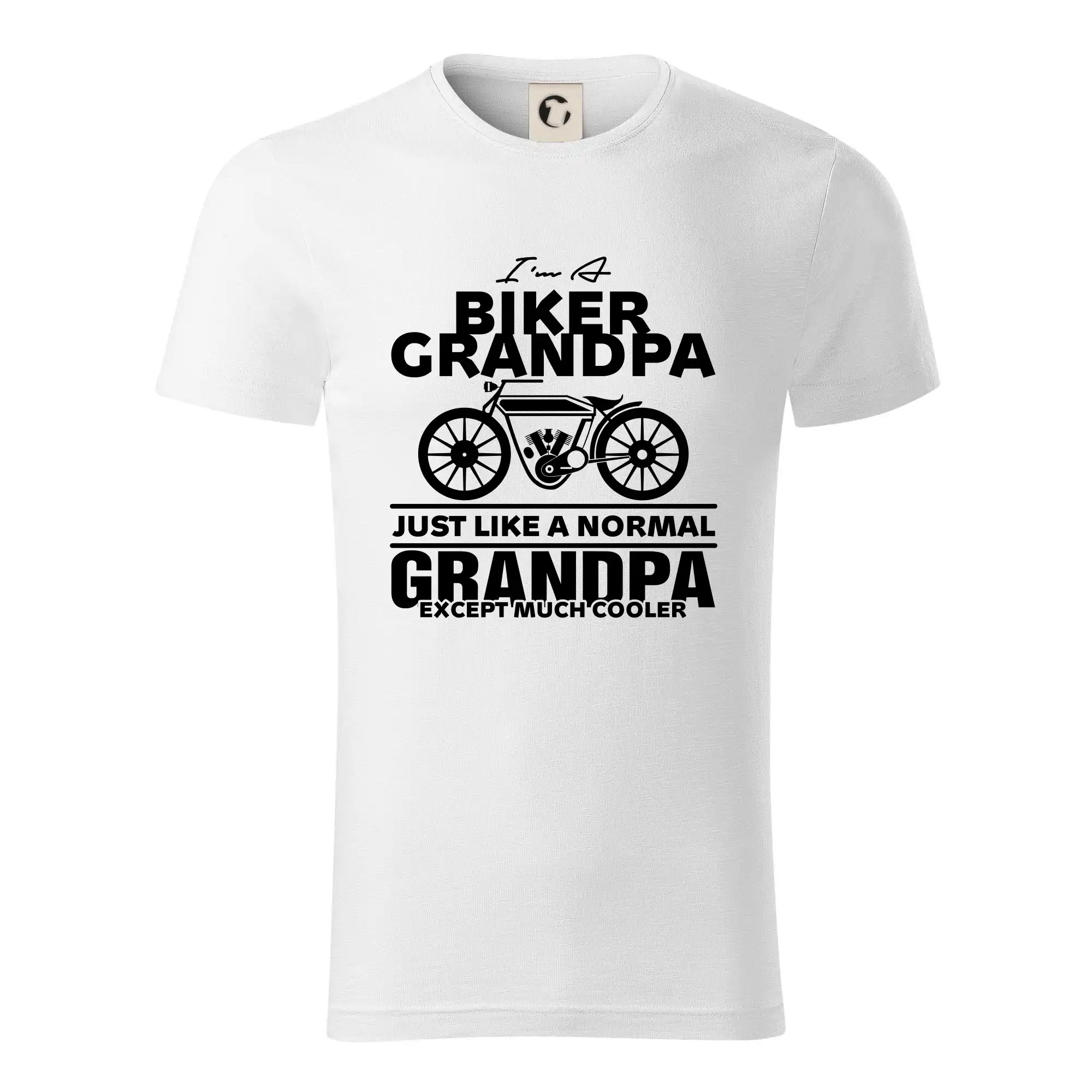 Tričká a mikiny s potlačou motoriek – pre pravých motorkárov - Biker Grandpa - Tričko z organickej bavlny
