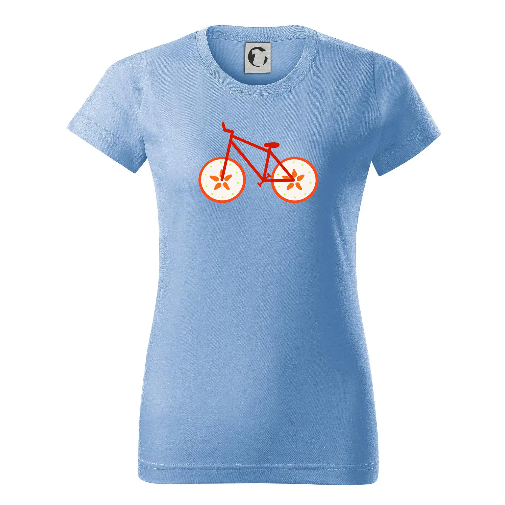 Tričko ako darček pre cyklistu - Bicykel Jablko (Moňas) - Dámske tričko basic - ľahko voľnejšie a dlhšie