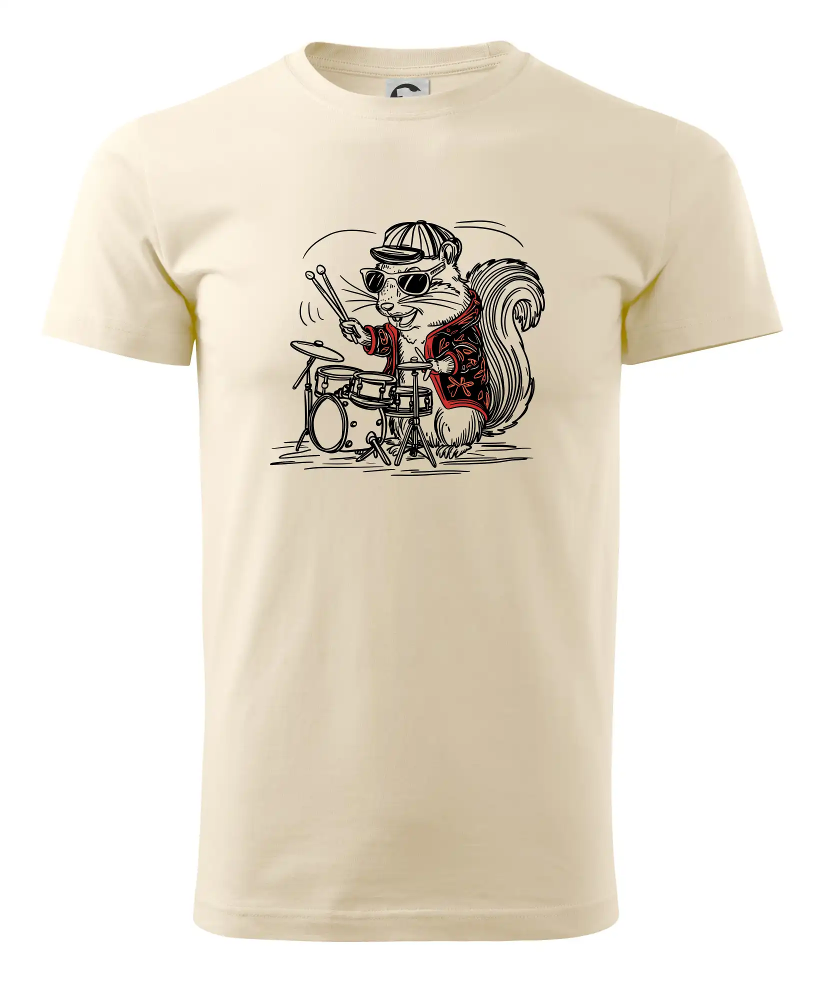 Squirrel playing drums - Pánske tričko nižšej gramáže