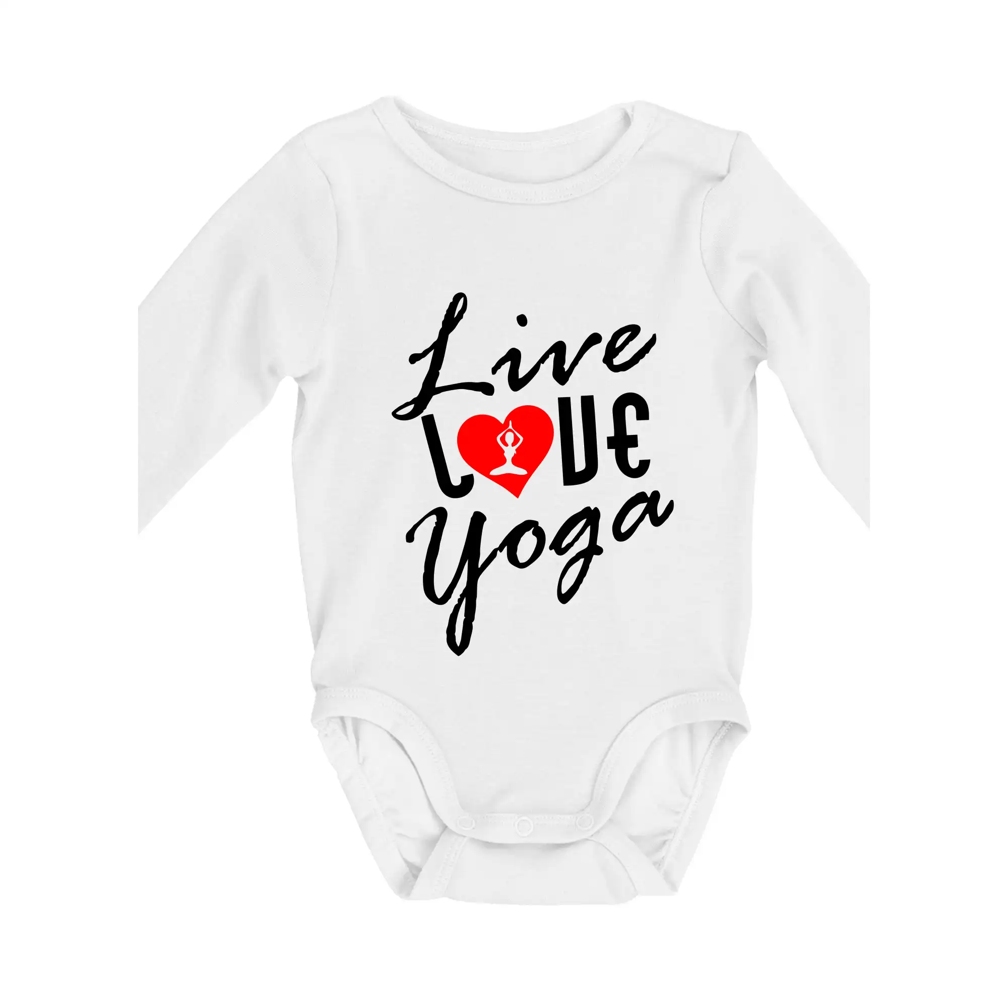 Tričká na jógu - Live Love Yoga - Body dojčenské s dlhým rukávom