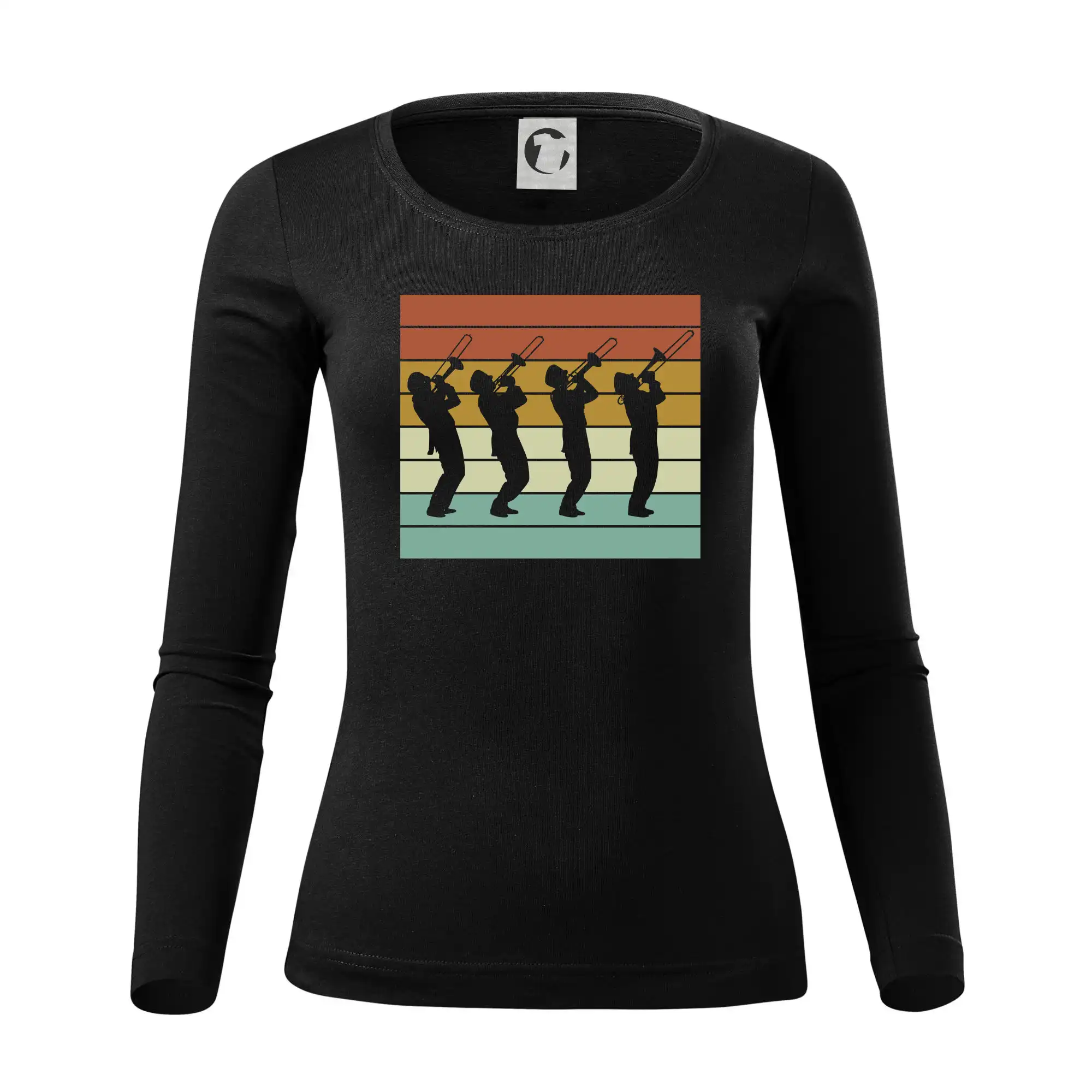 Vintage trompetista - Dámske tričko FIT-T LS - zužené