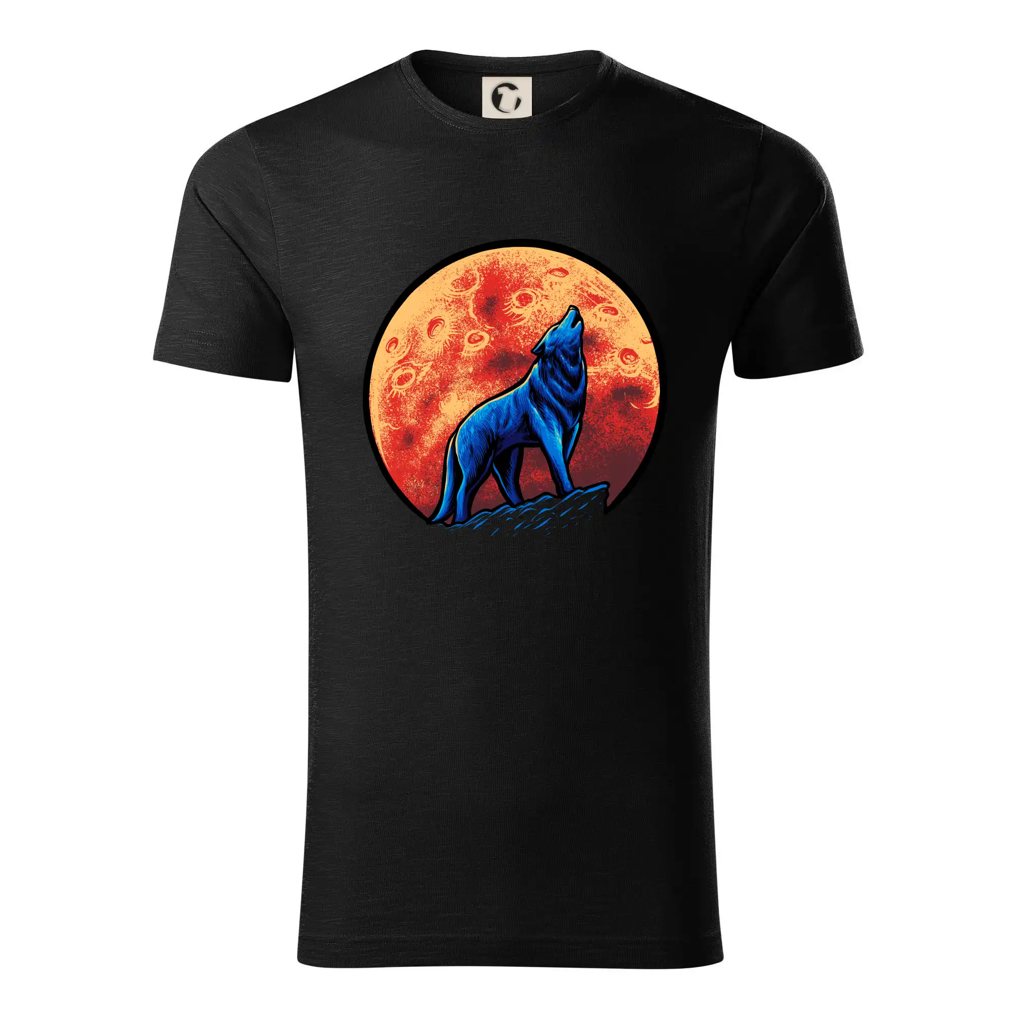 Tričká s vlkom - Vlk vyjúci na skale - Tričko z organickej bavlny