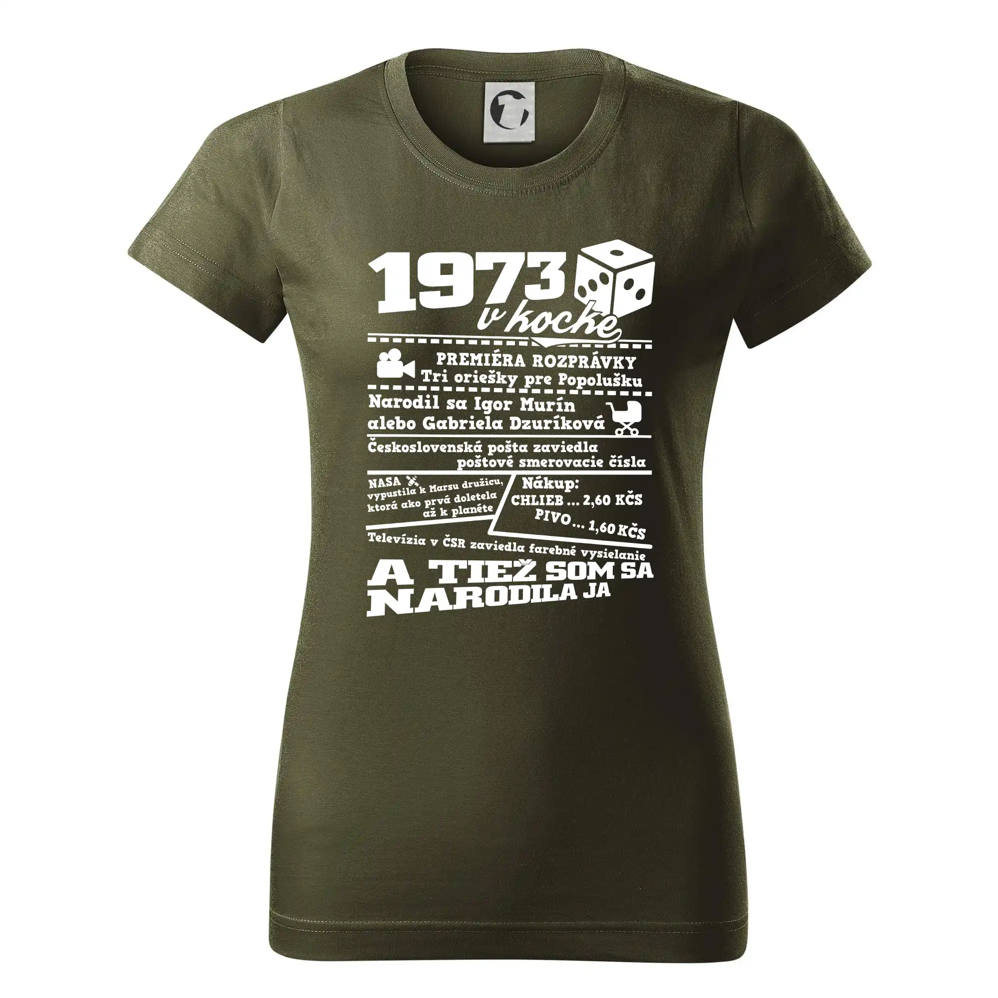 1973 v kocke - Dámske tričko basic - ľahko voľnejšie a dlhšie