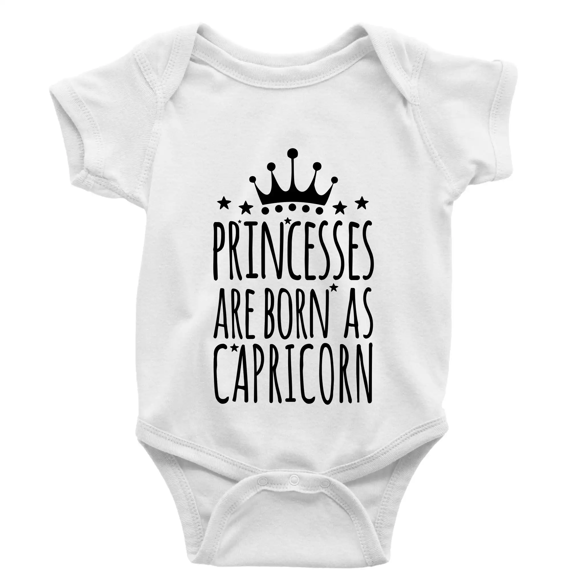 Tričká kozorožec - Princesses are born as Capricorn - Kozorožec - Body dojčenské s krátkym rukávom