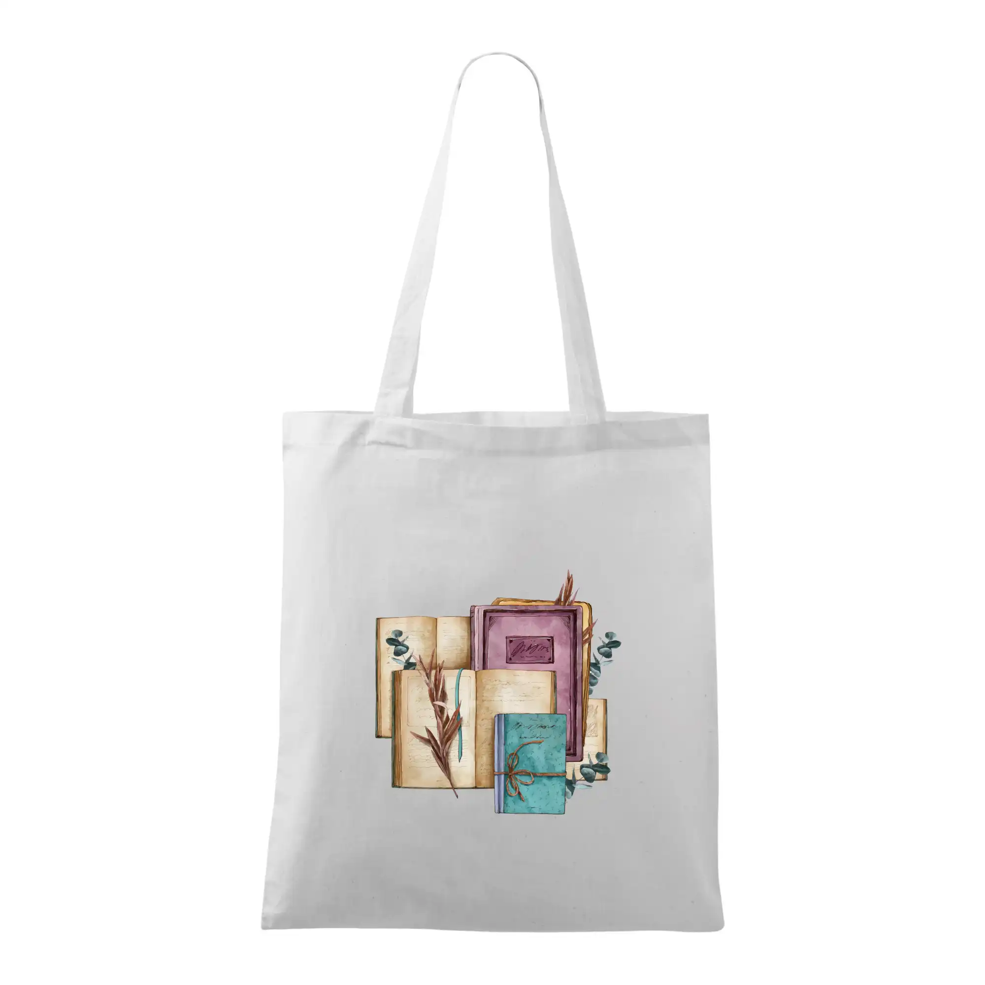 Tričká s motívom kníh pre milovníkov čítania a vône papiera - Knihy staré fialové - Taška bavlnená