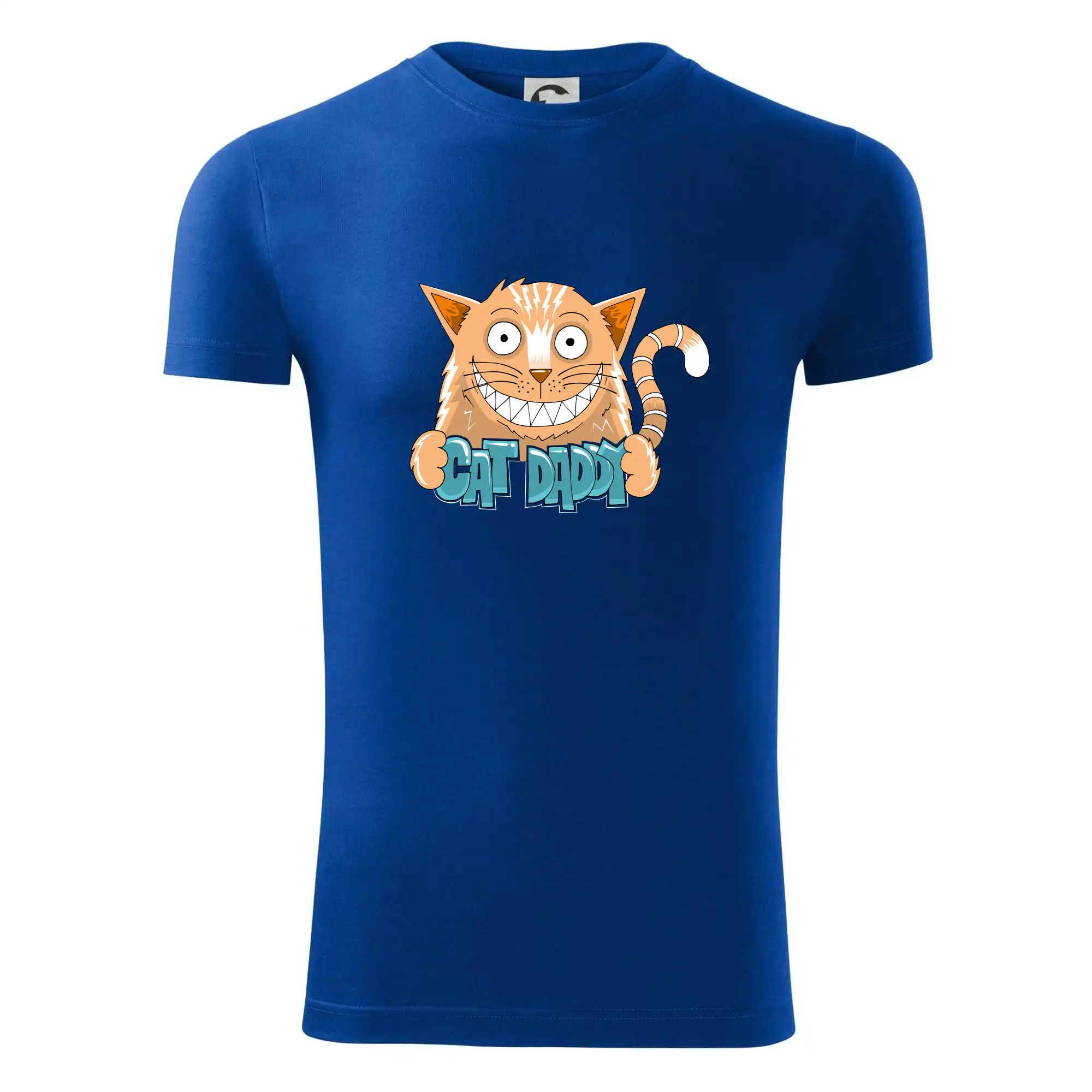 Vtipná tričká s mačkou - Cat daddy s vycenenými zubami (Pecka design) - Viper FIT - Pánske zúžené tričko