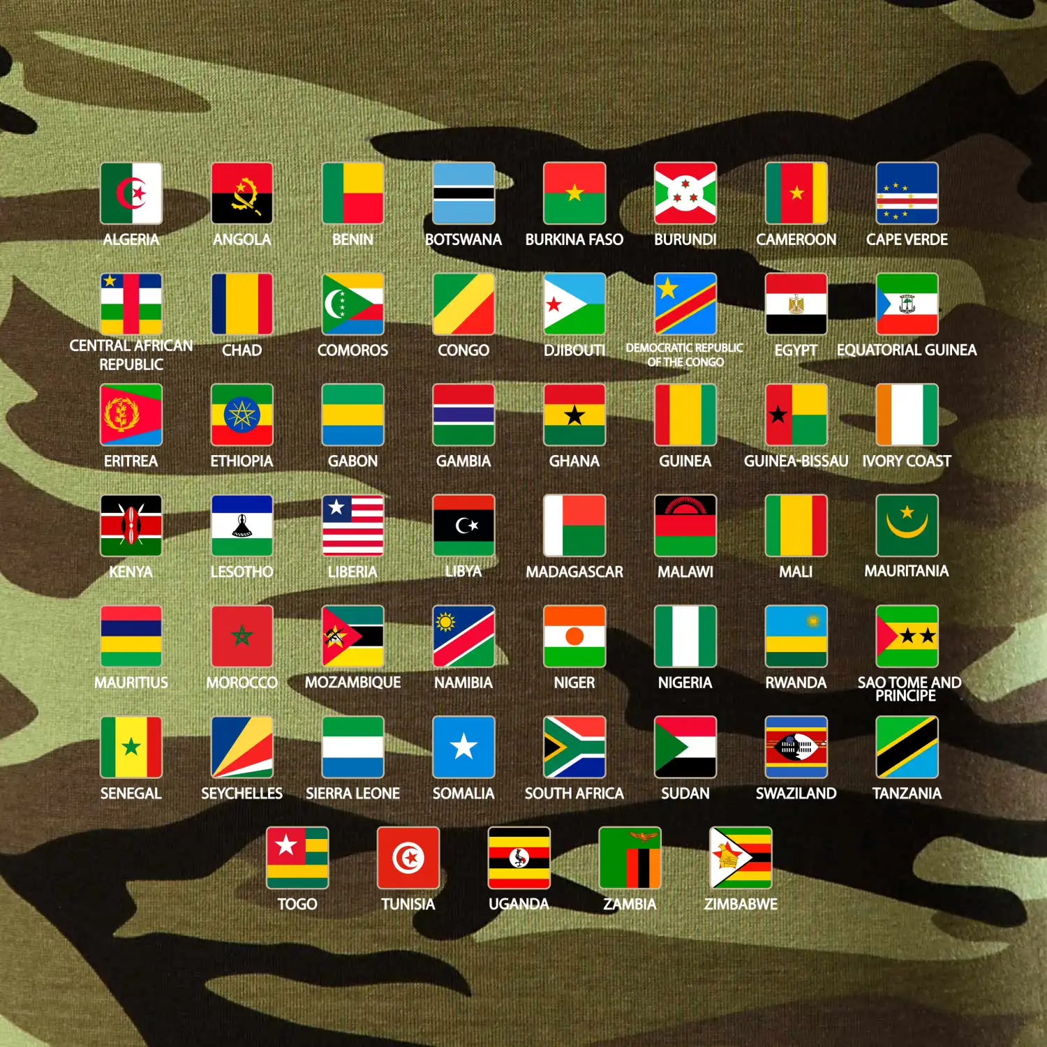 Vlajky států - Afrika