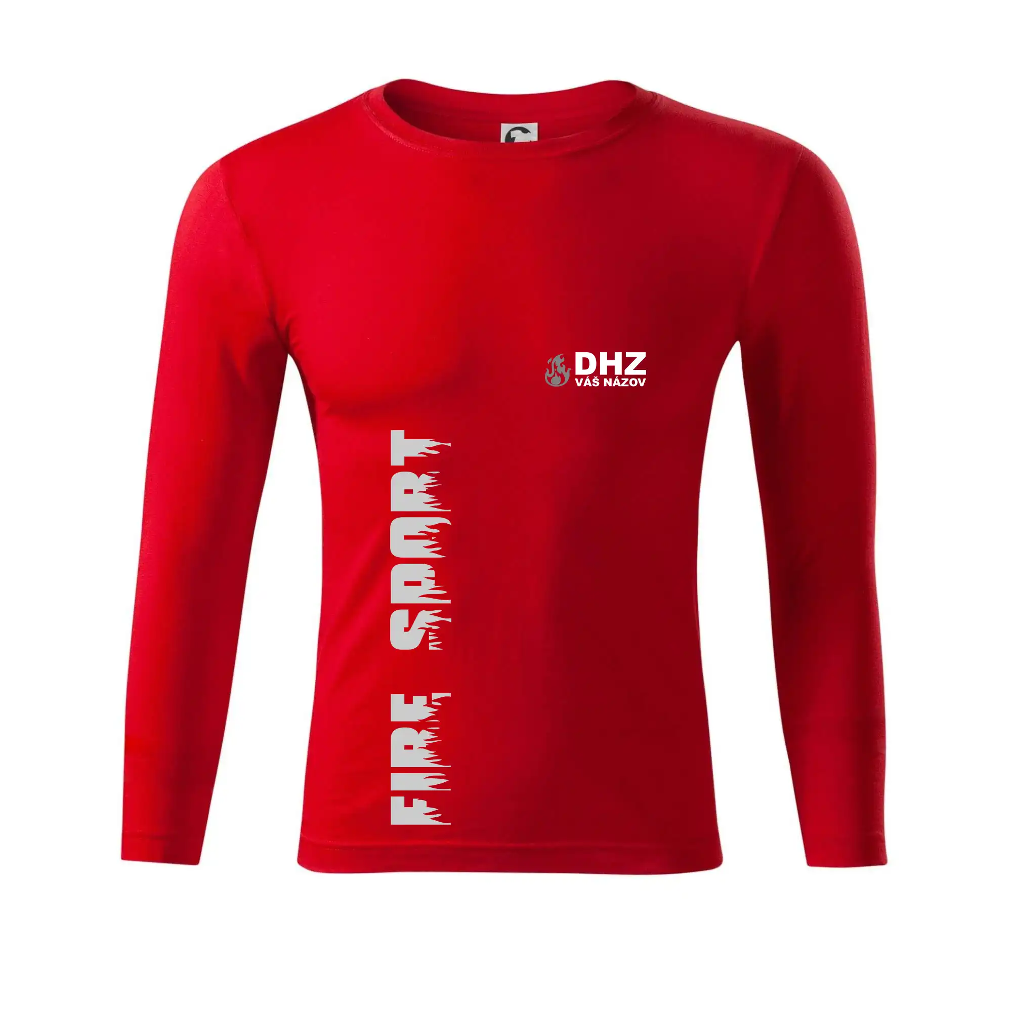 Originálne tričká pre hasičov - DHZ REFLEXNÉ (oheň, firesport, názov zboru - vlastný nápis) - Tričko Progress s dlhým rukávom