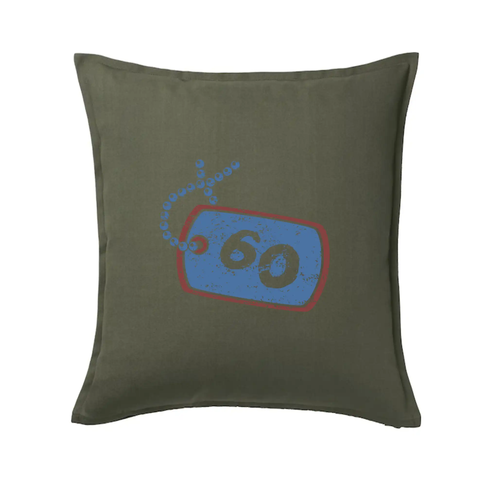 Tričko k 60. narodeninám - 60 na krku štítok - Vankúš 50x50