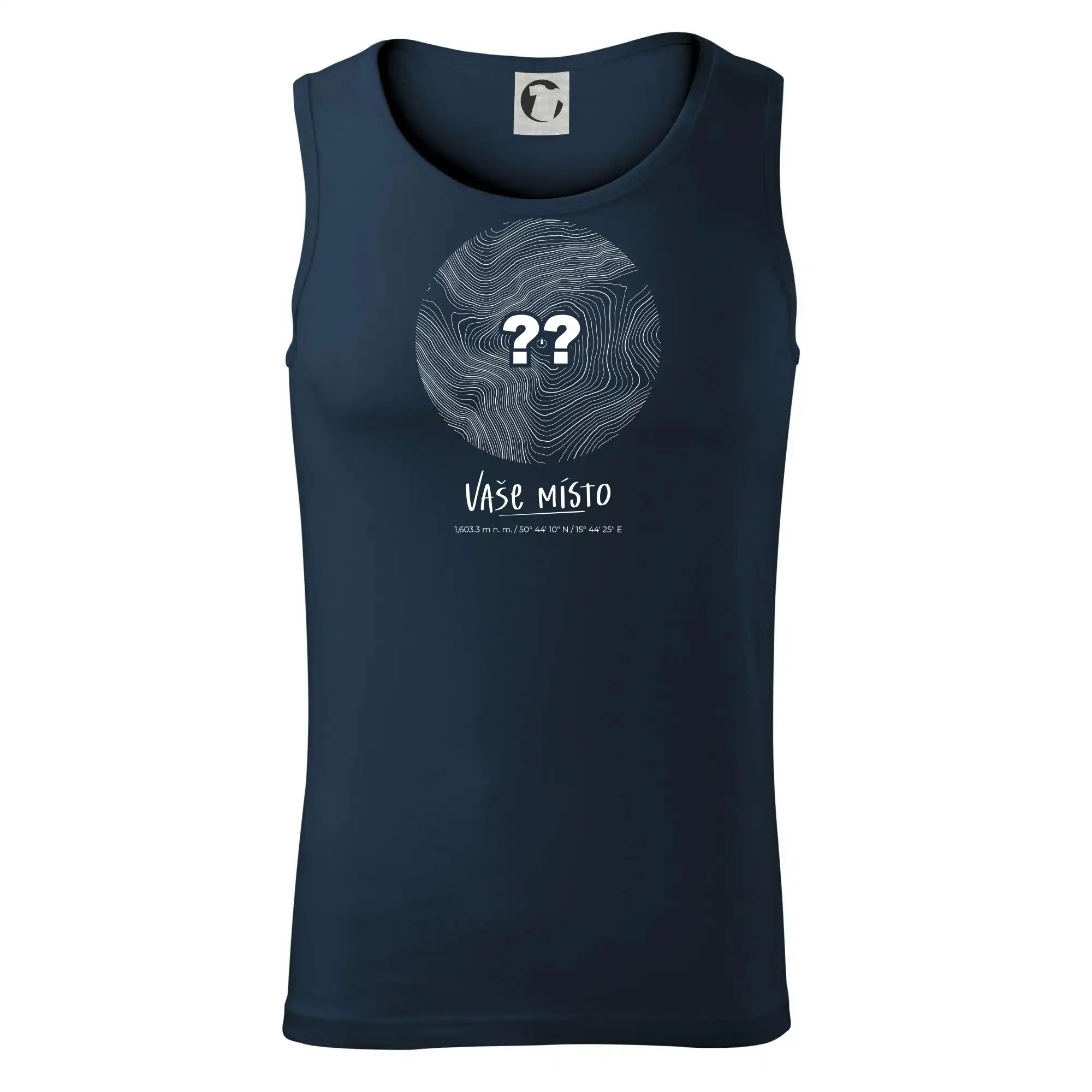 Tričká s vrstevnicami – originálne horské motívy - Vaše miesto - vrstevnice v kruhu - Tielko pánske Core