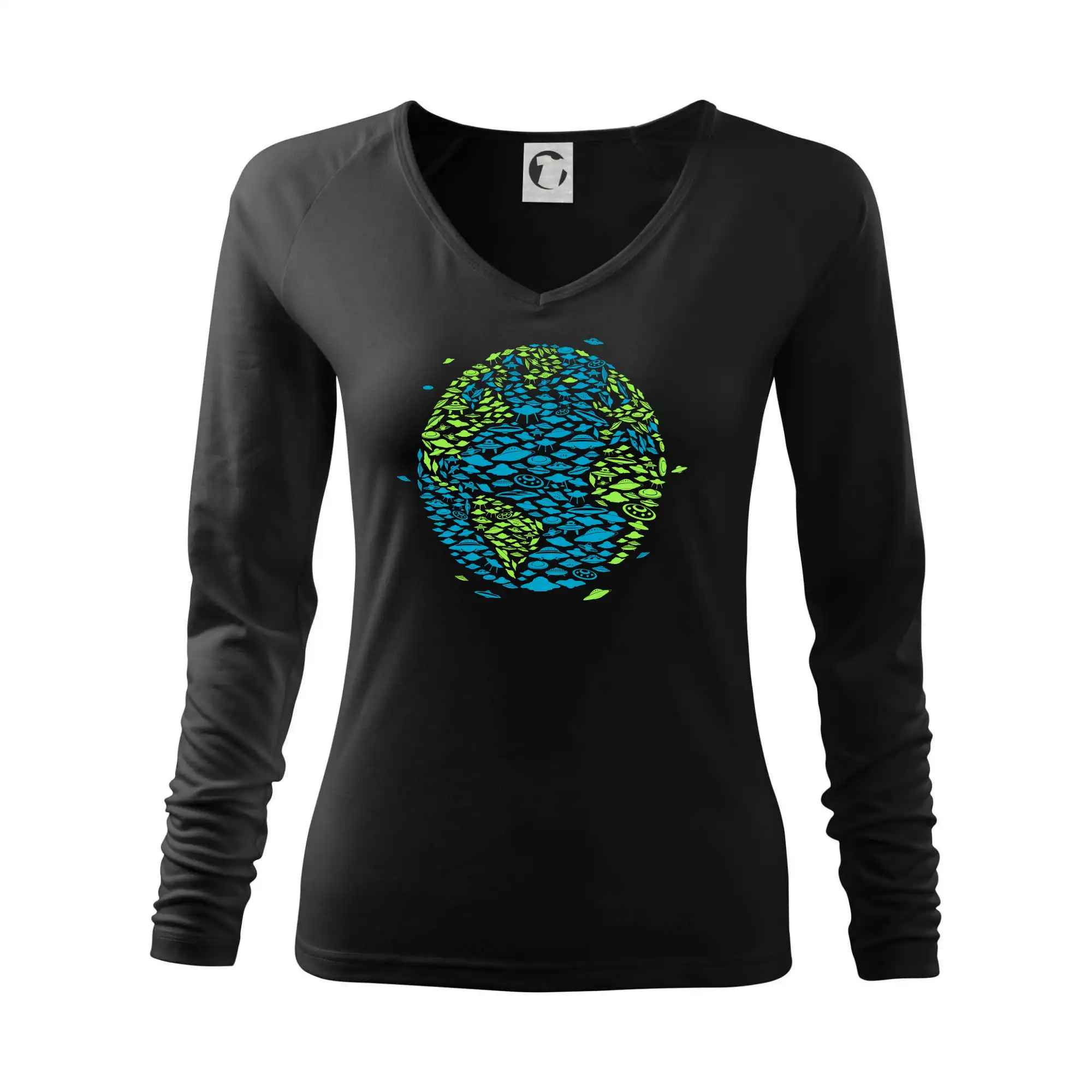 Vesmirne tričká - UFO Invasion planeta - Tričko dámske Elegance