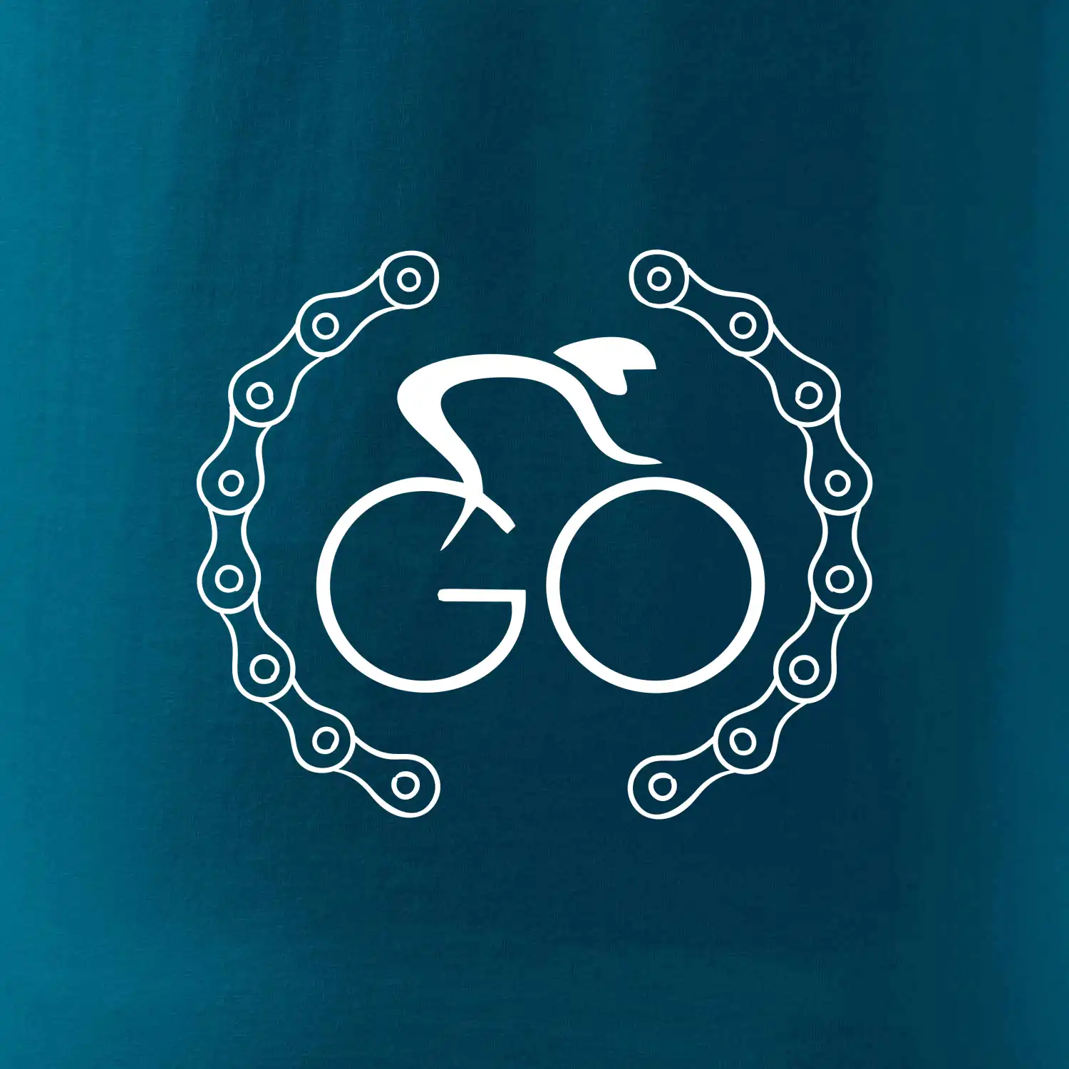 Logo cyklisty a řetěz