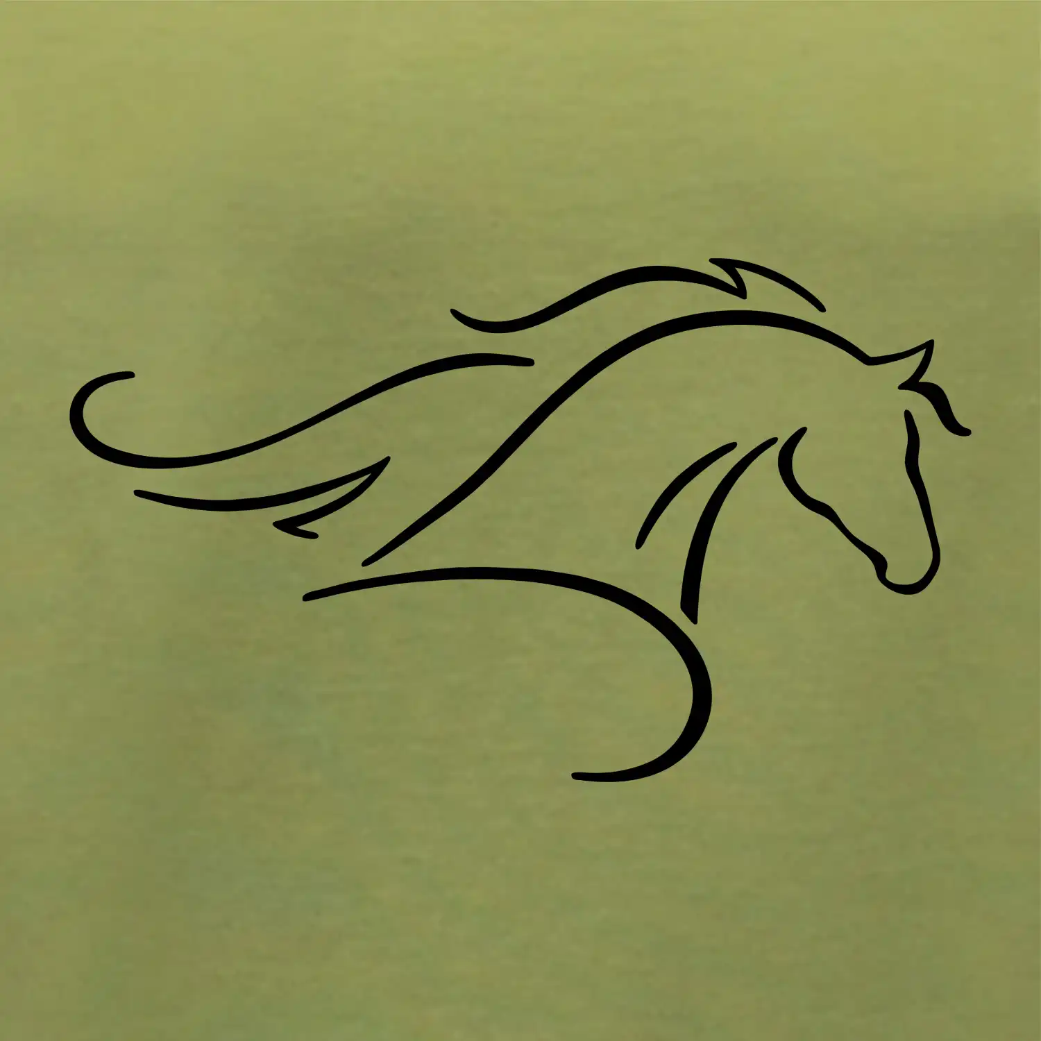 Kůň - bežící silueta hlavy