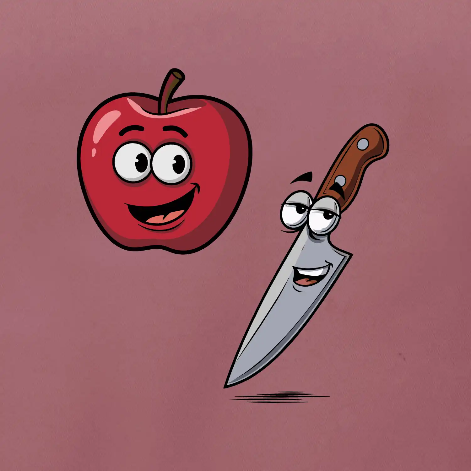 Parové triko - Jablko a nůž