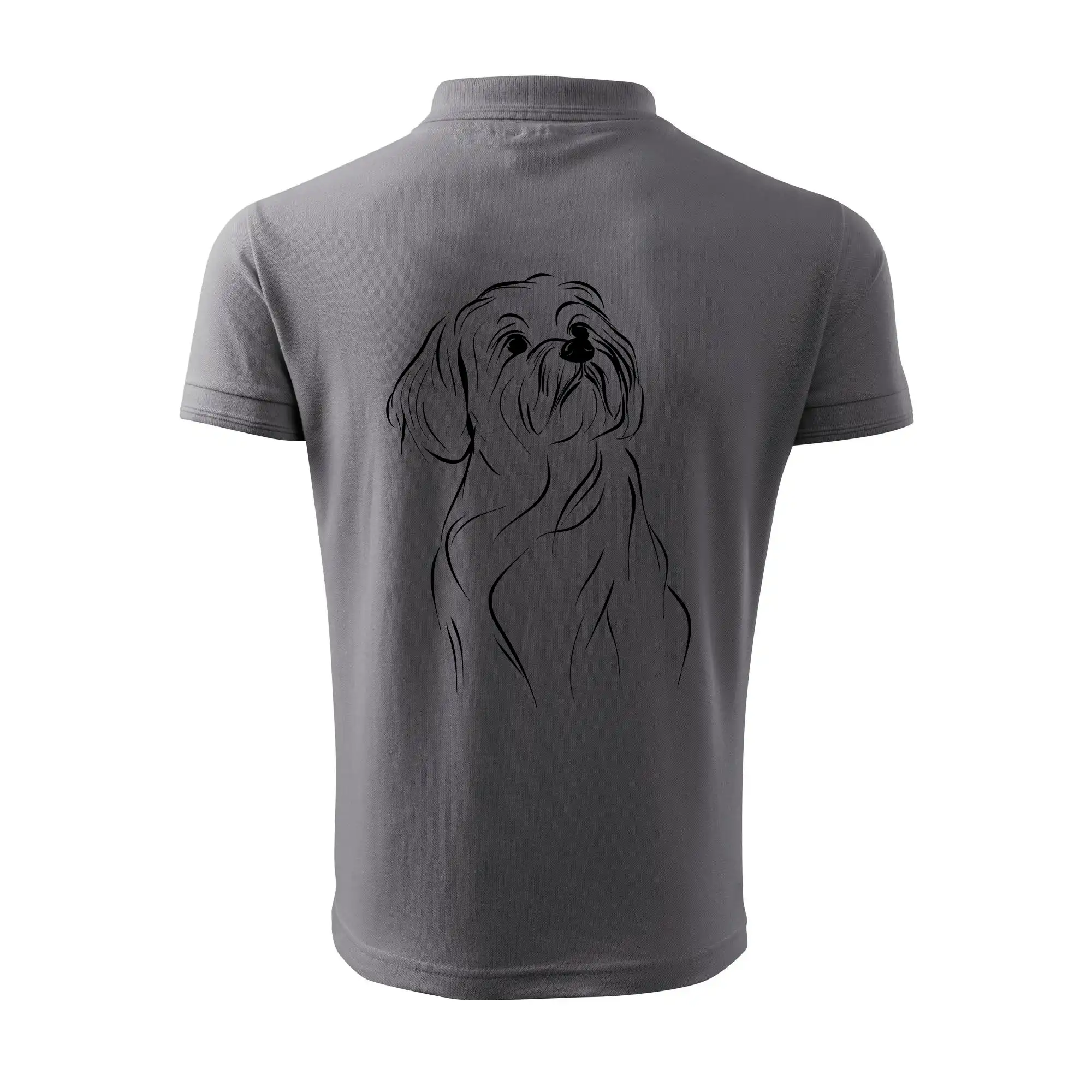 Lhasa Apso černý nákres slabé linky