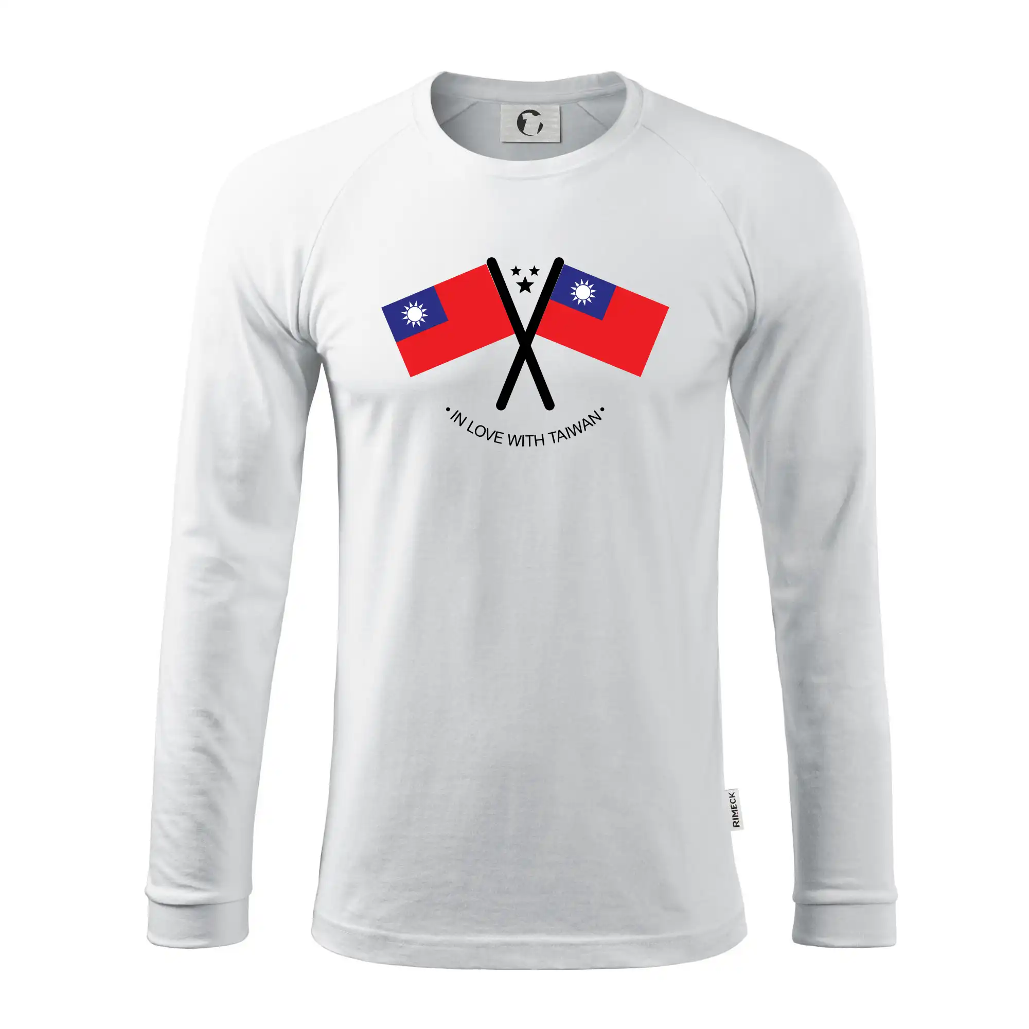 Motívy štátnych vlajok - In love with Taiwan - vlajky - Pánske tričko s dlhým rukávom LS130