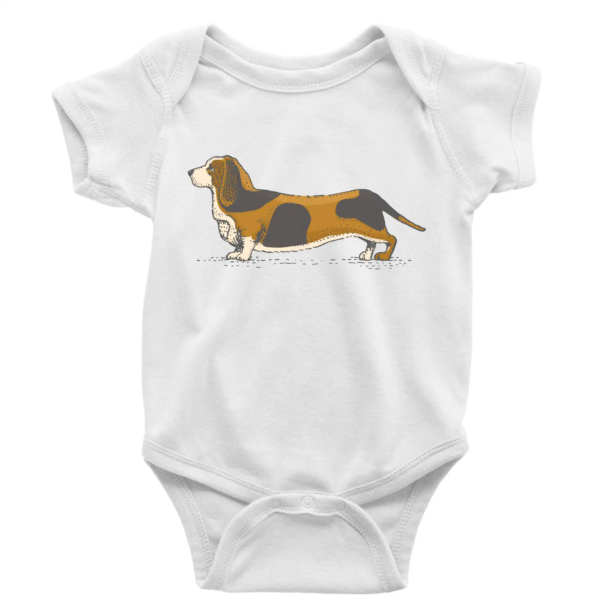 Ostatné psie plemená - Vintage basset - Body dojčenské s krátkym rukávom
