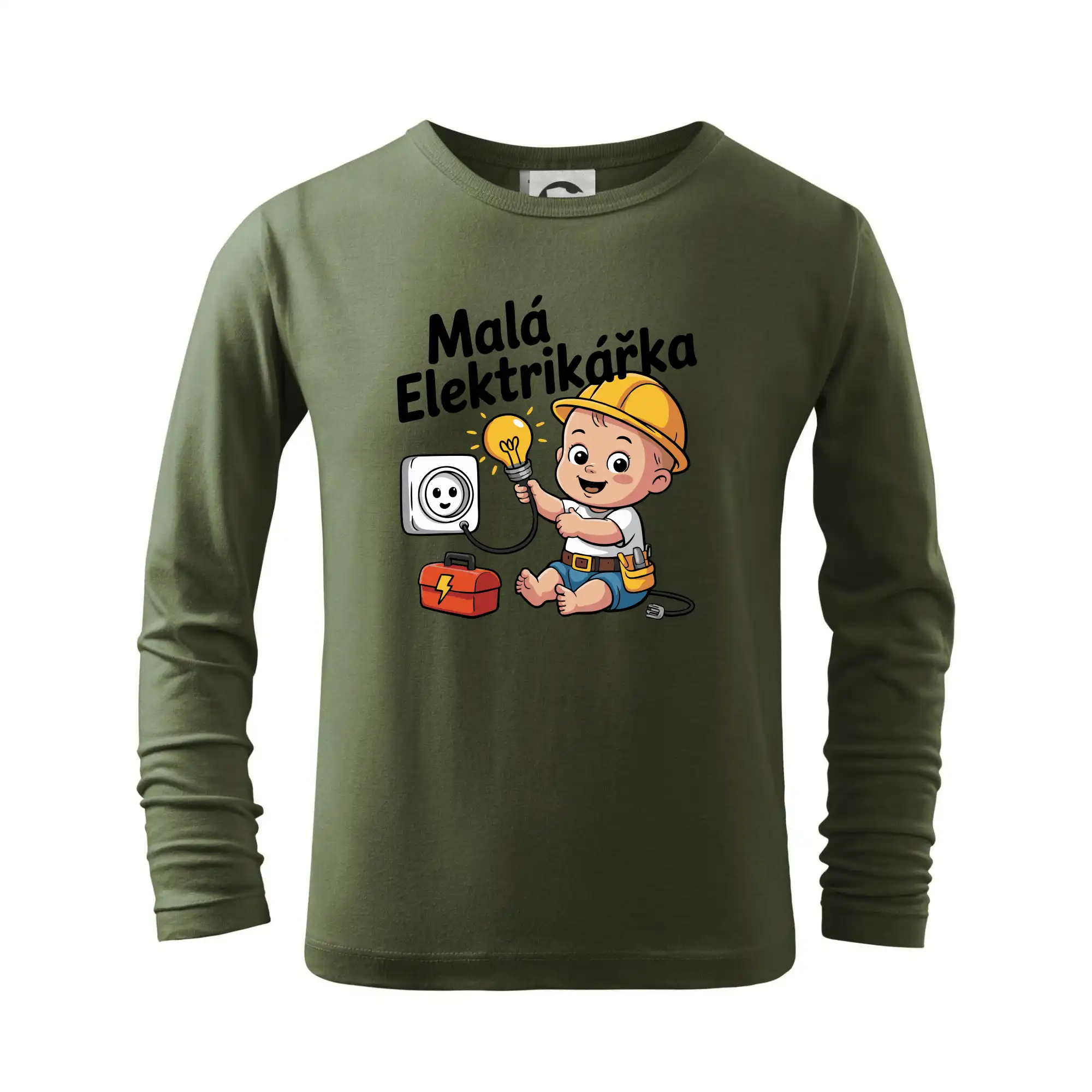 Vtipné tričká do práce - Malá elektrikárka - veselá zásuvka - Tričko detské Long Sleeve