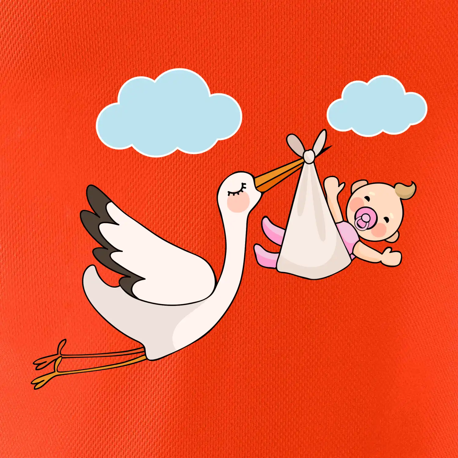 Čáp čekáme miminko - holka