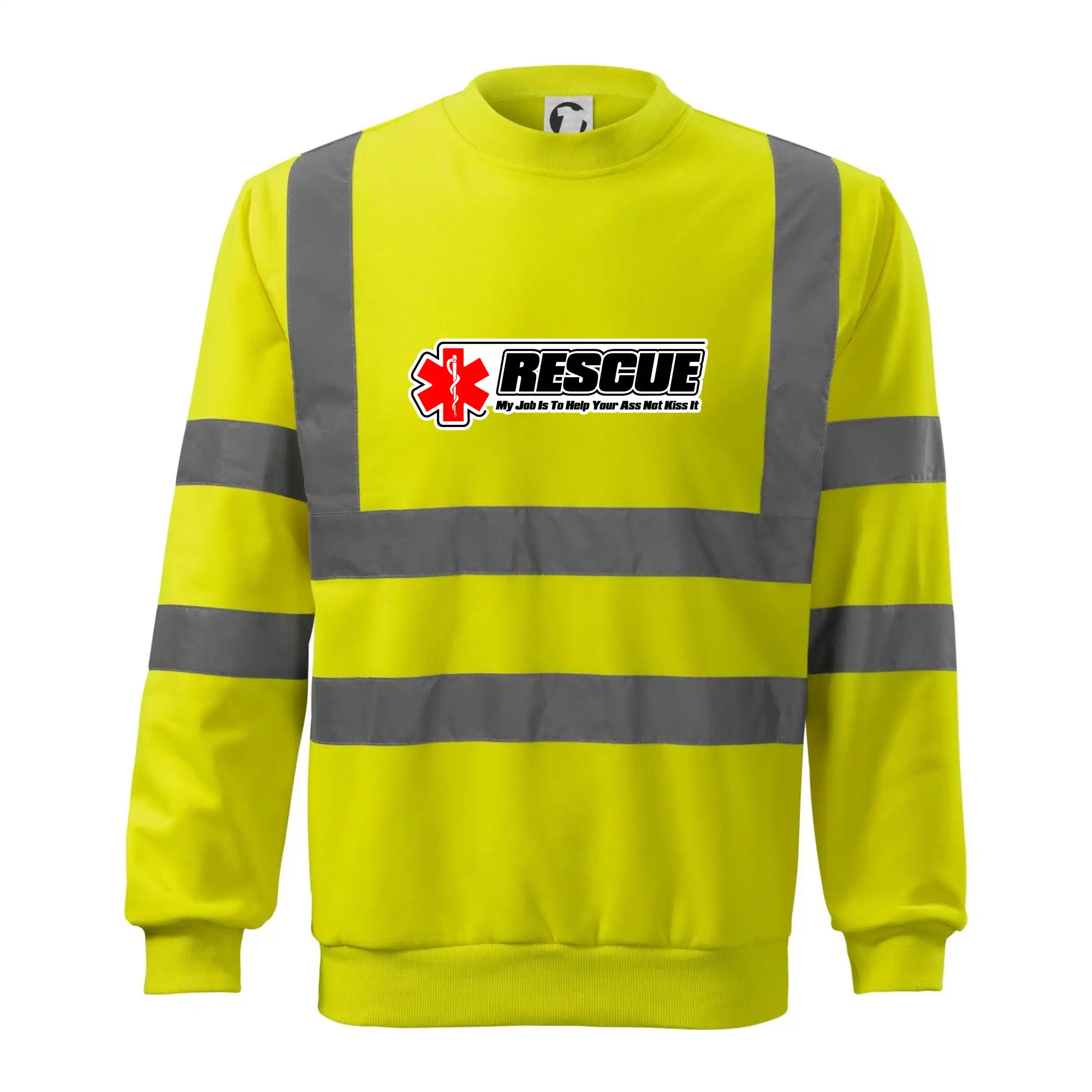 Tričká a mikiny pre záchranárov a lekárov - Kvalitné oblečenie pre zdravotníkov - Rescue My Job Is To Help Your Ass Not Kiss It - Reflexná mikina