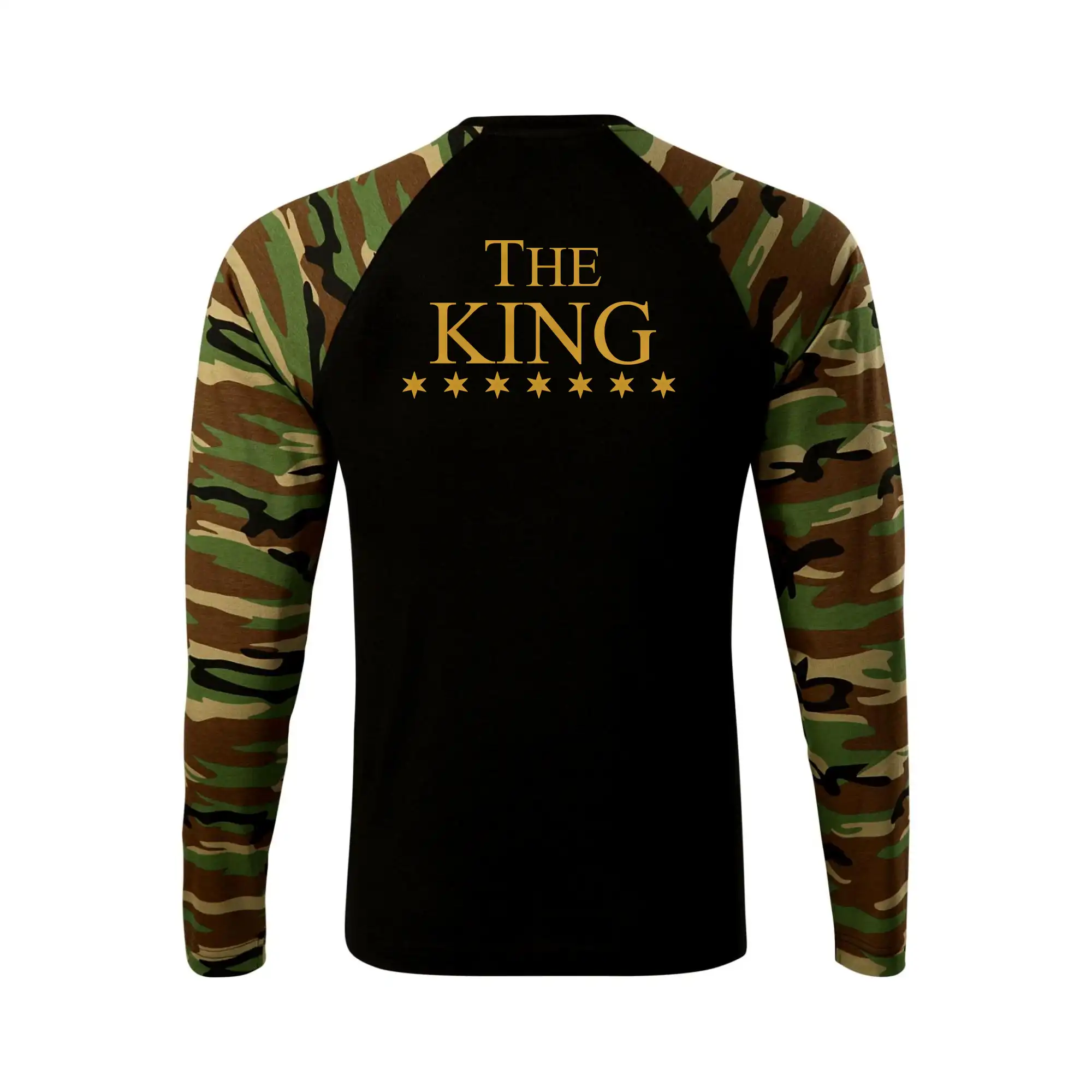 Tričká pre zamilovaných - The King - His Queen - párové triko - Camouflage LS