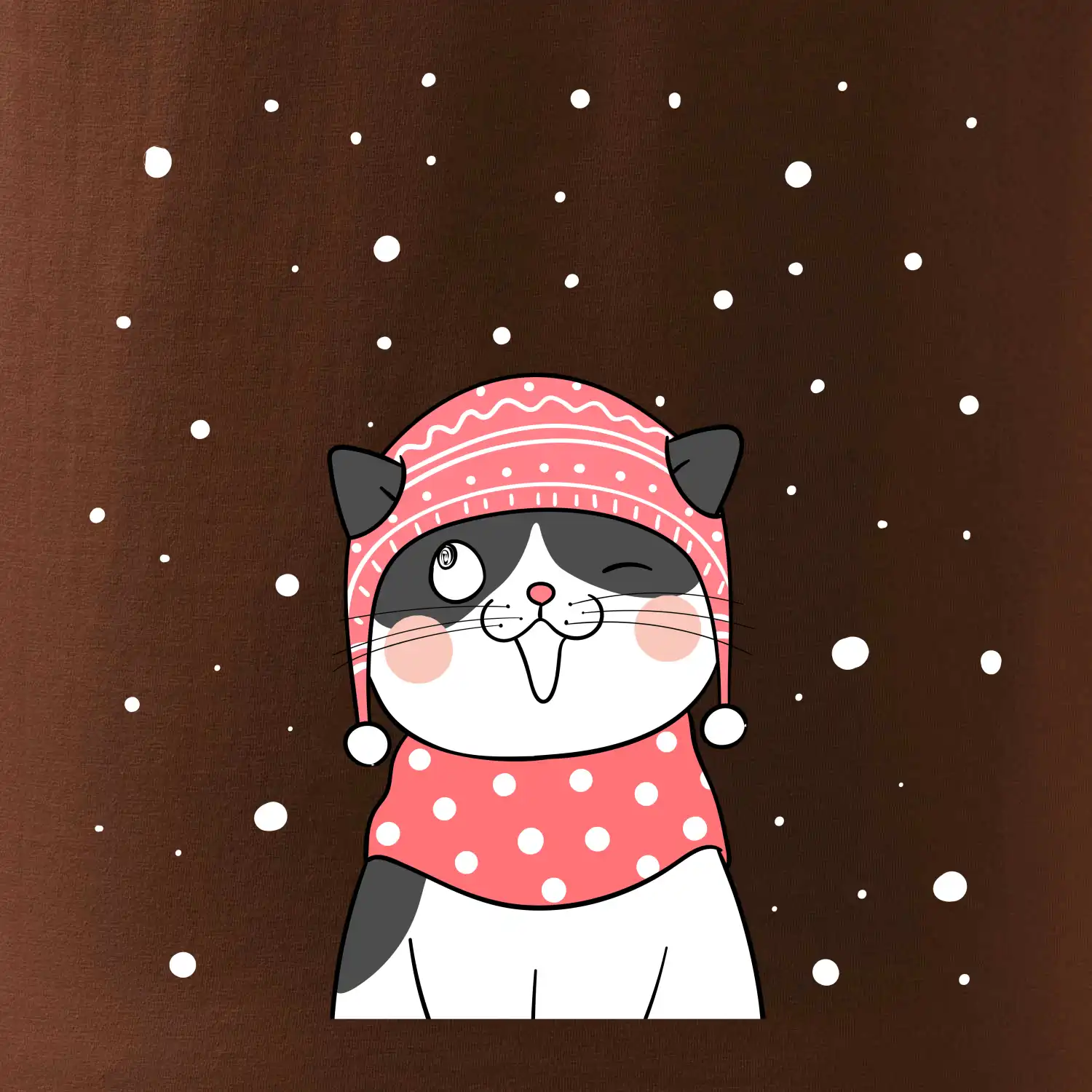 Mačka v zimnej čiapke