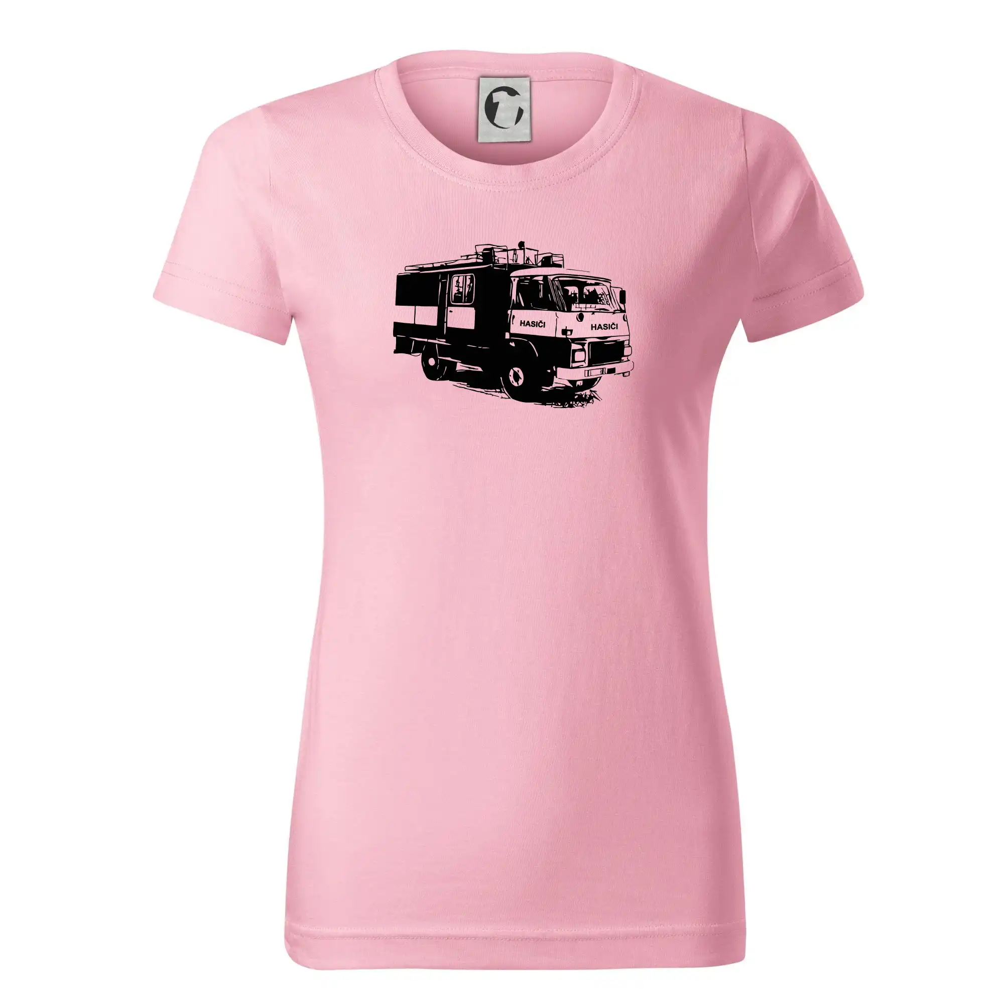 Originálne tričká pre hasičov - Hasičské auto Hasiči - Dámske tričko basic - ľahko voľnejšie a dlhšie