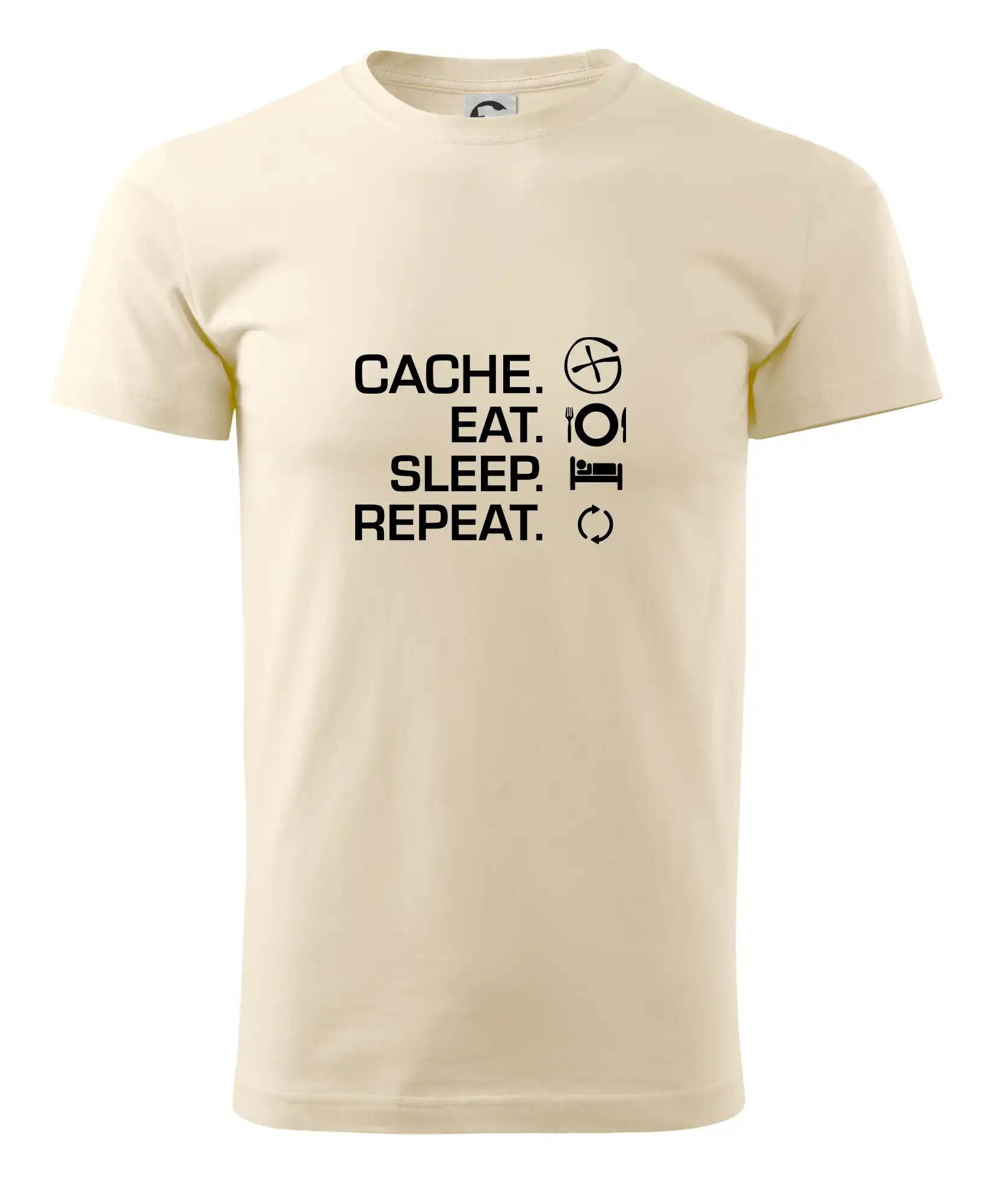 Tričká na geocaching - Eat sleep repeat Cache - Pánske tričko nižšej gramáže