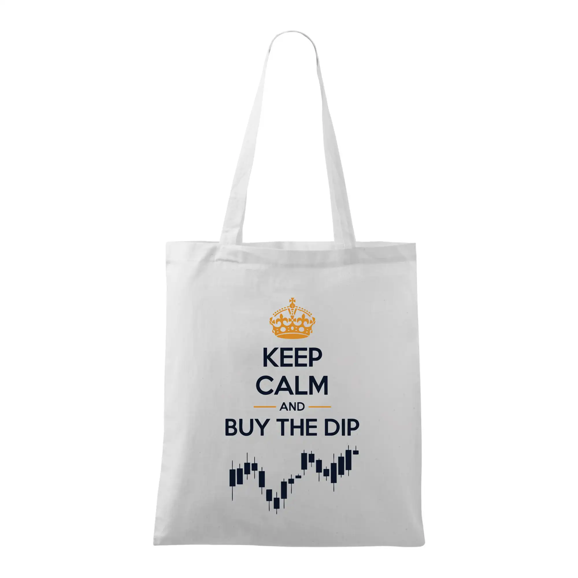 Keep Calm and Buy the Dip - koruna a graf - Taška bavlnená