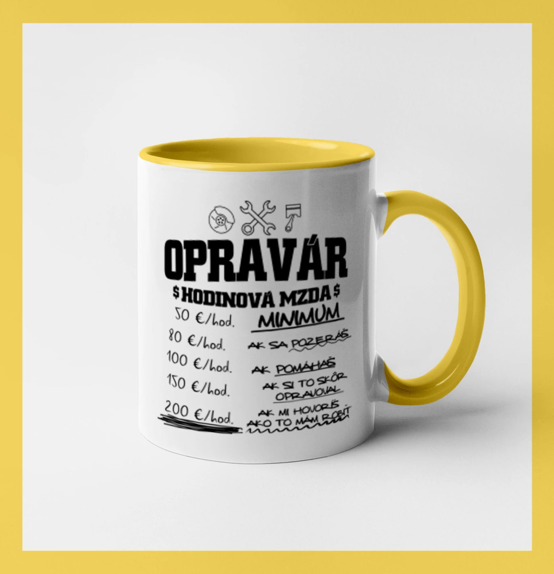 Auto tričká - Hodinová mzda - opravár - Hrnček 
