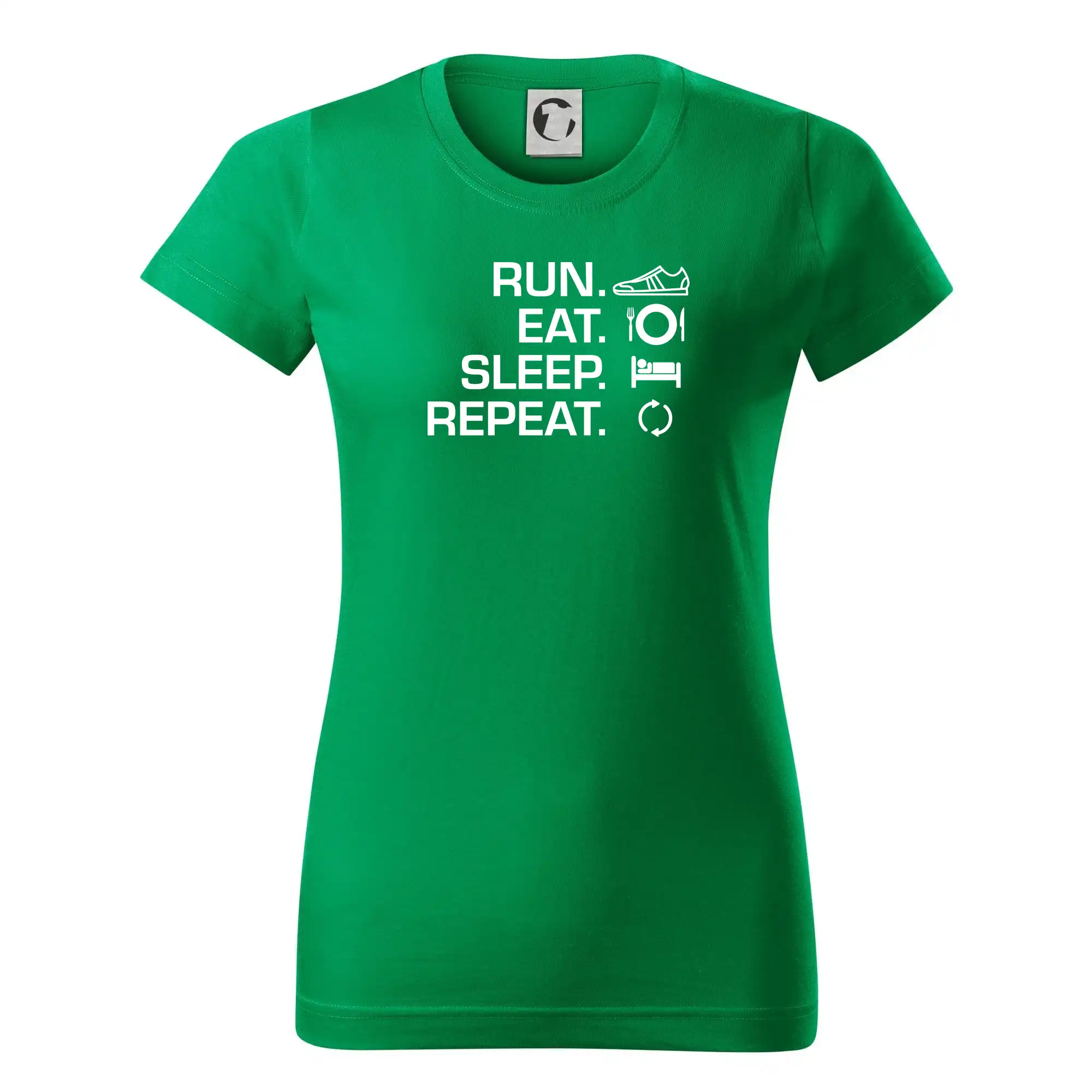 Tričká pre bežcov - Run eat sleep repeat - Dámske tričko basic - ľahko voľnejšie a dlhšie