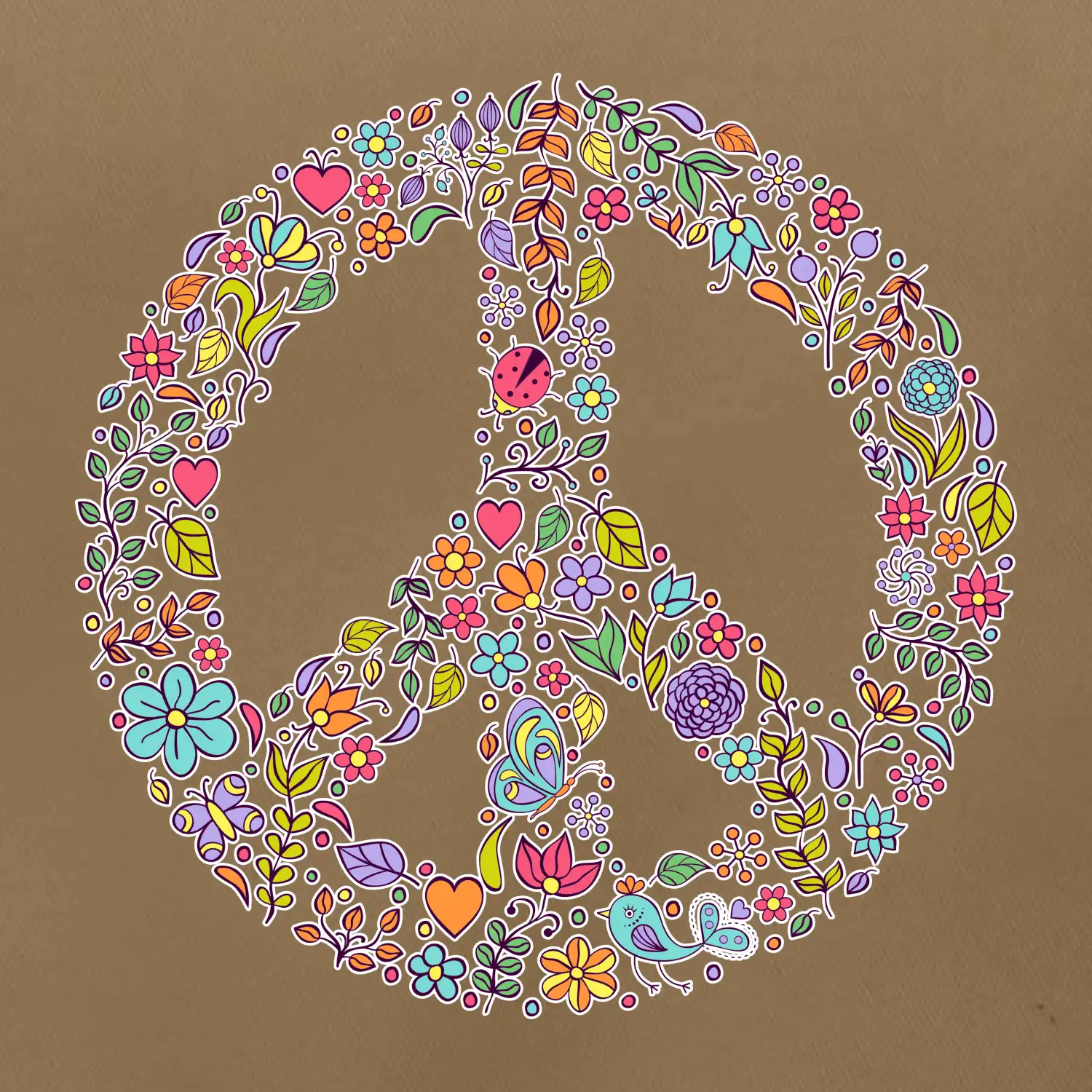 Peace symbol lístečky
