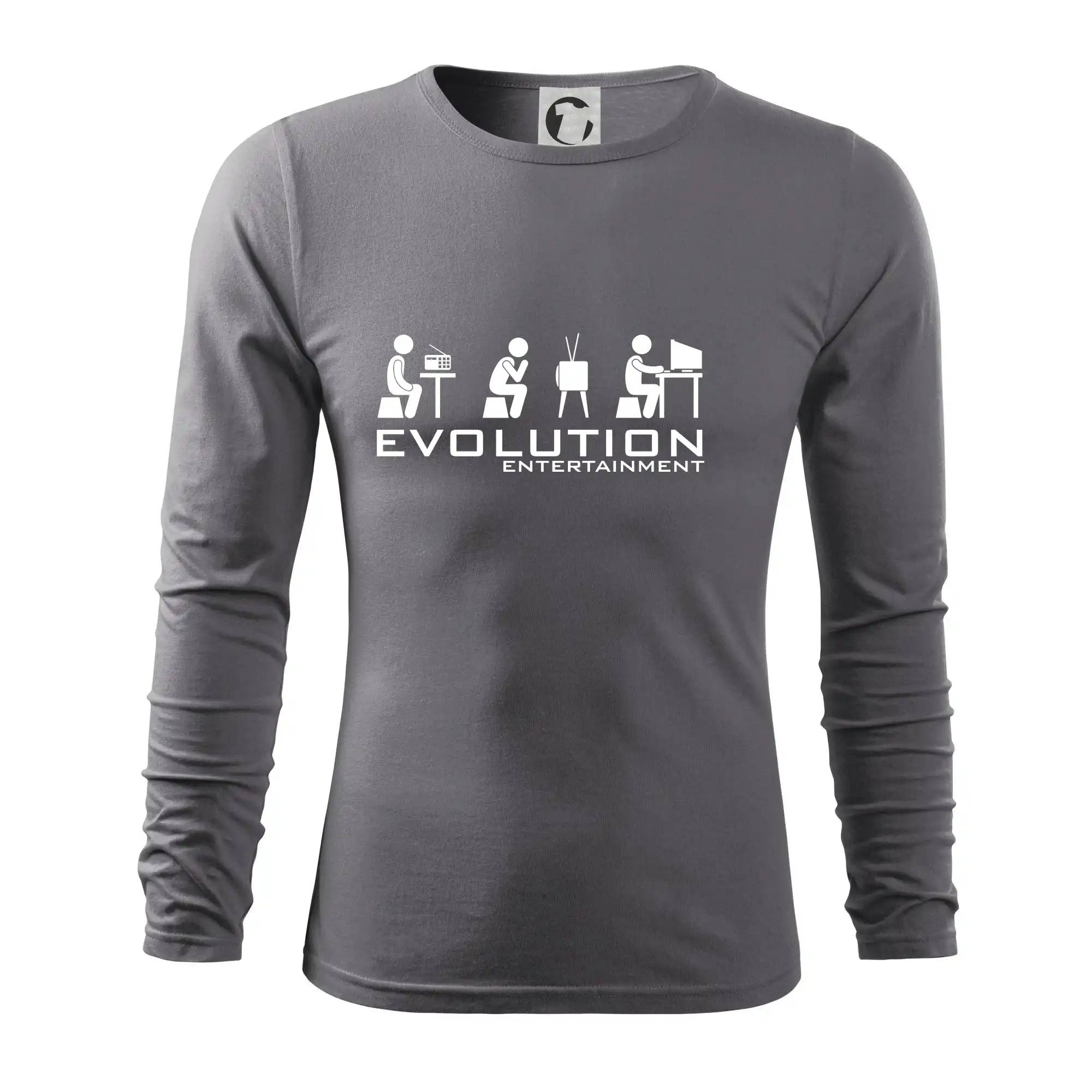Tričká s potlačou evolúcia - Evolúcia zábavy - Tričko s dlhým rukávom FIT-T long sleeve