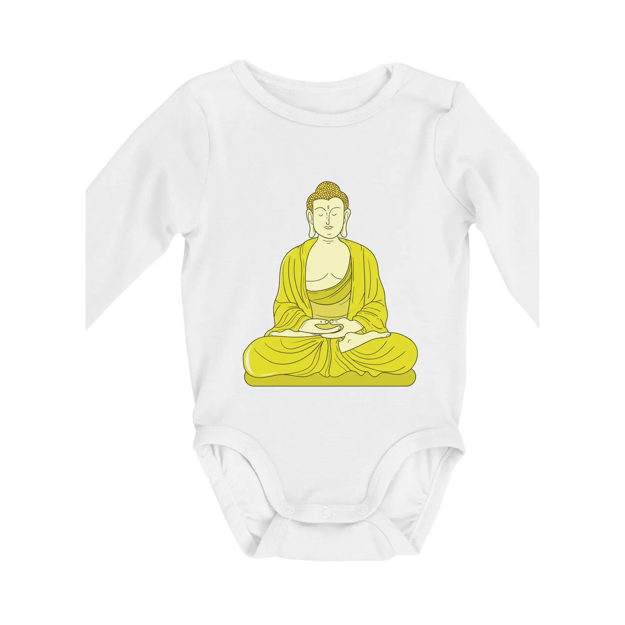 Budha zelenožlutý - Body dojčenské s dlhým rukávom