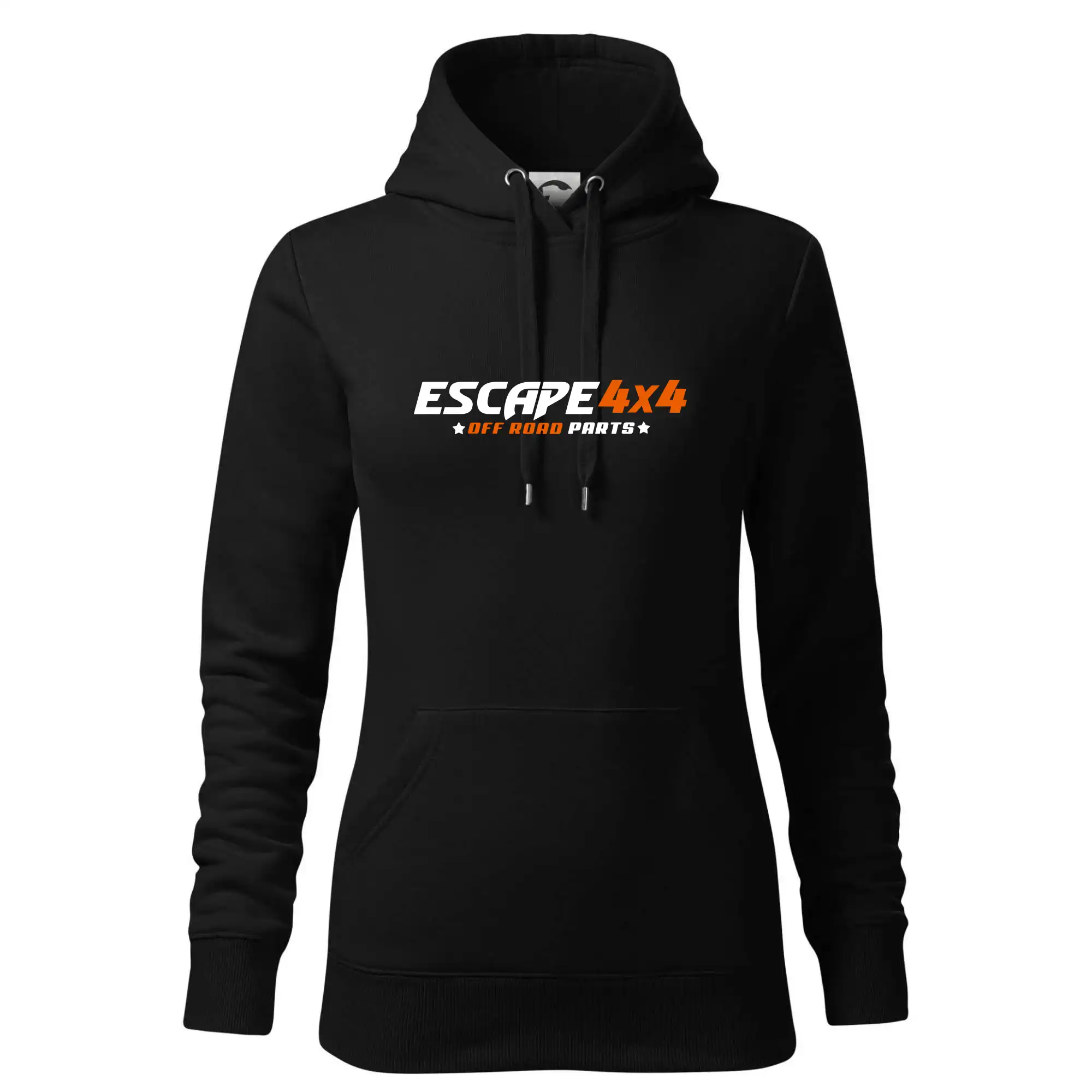MyShirt tričká - Escape 4x4 Nápis vpředu a pneumatika na zádech - Mikina dámská Cape s kapucí