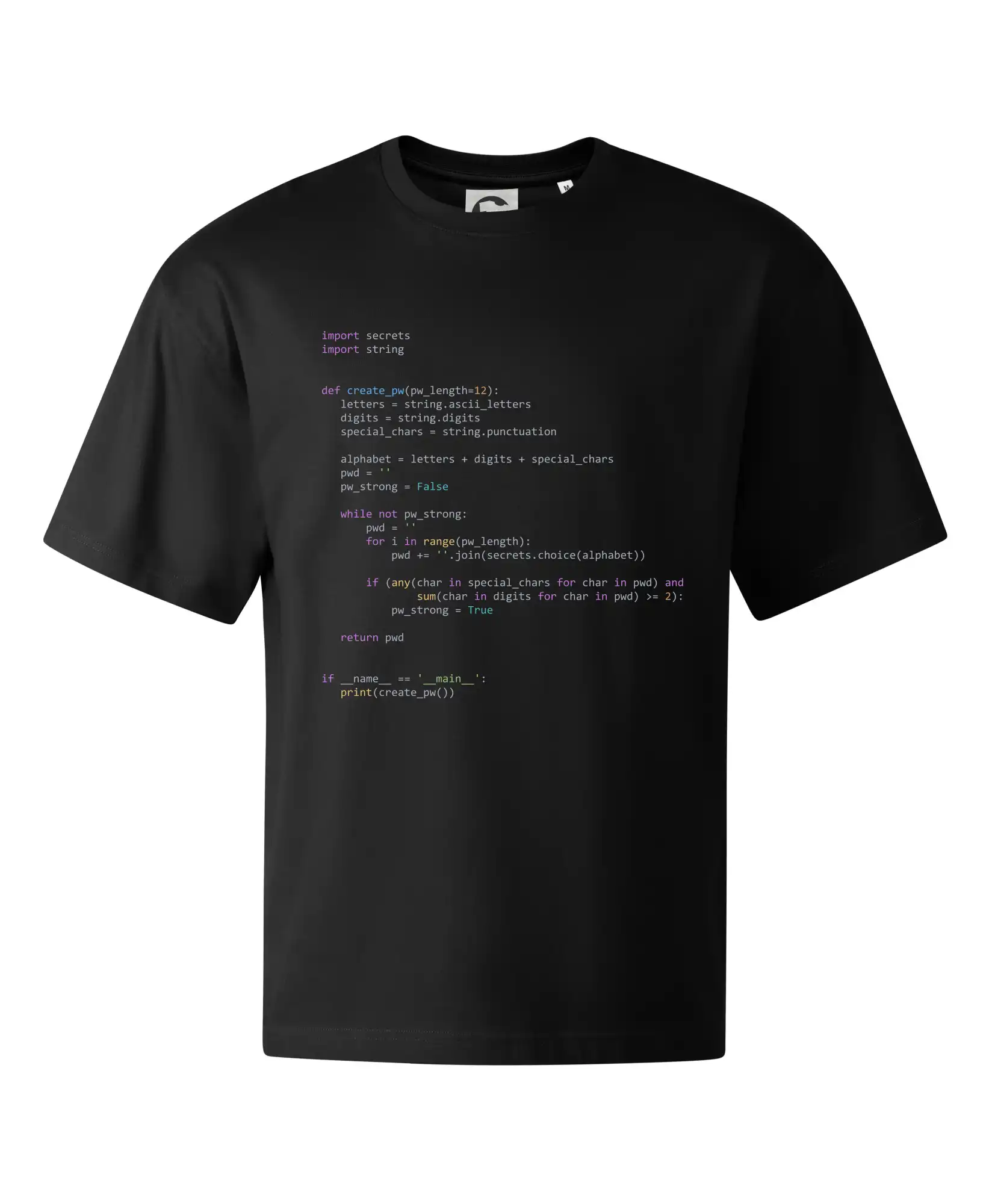 Tričká pre ajťákov - Python Generátor hesiel - Stage unisex - OVERSIZE