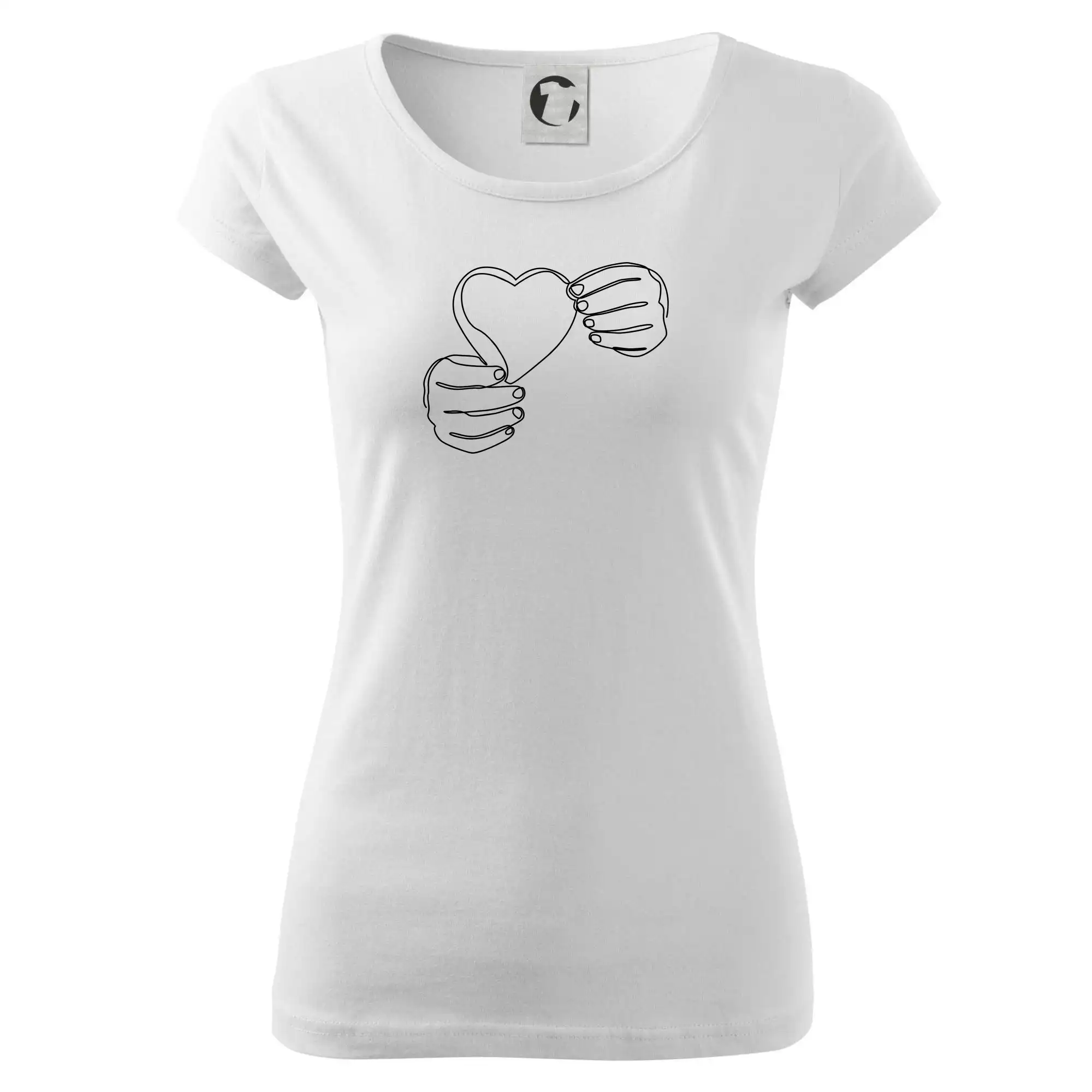 Ruka držící srdce  jedním tahem