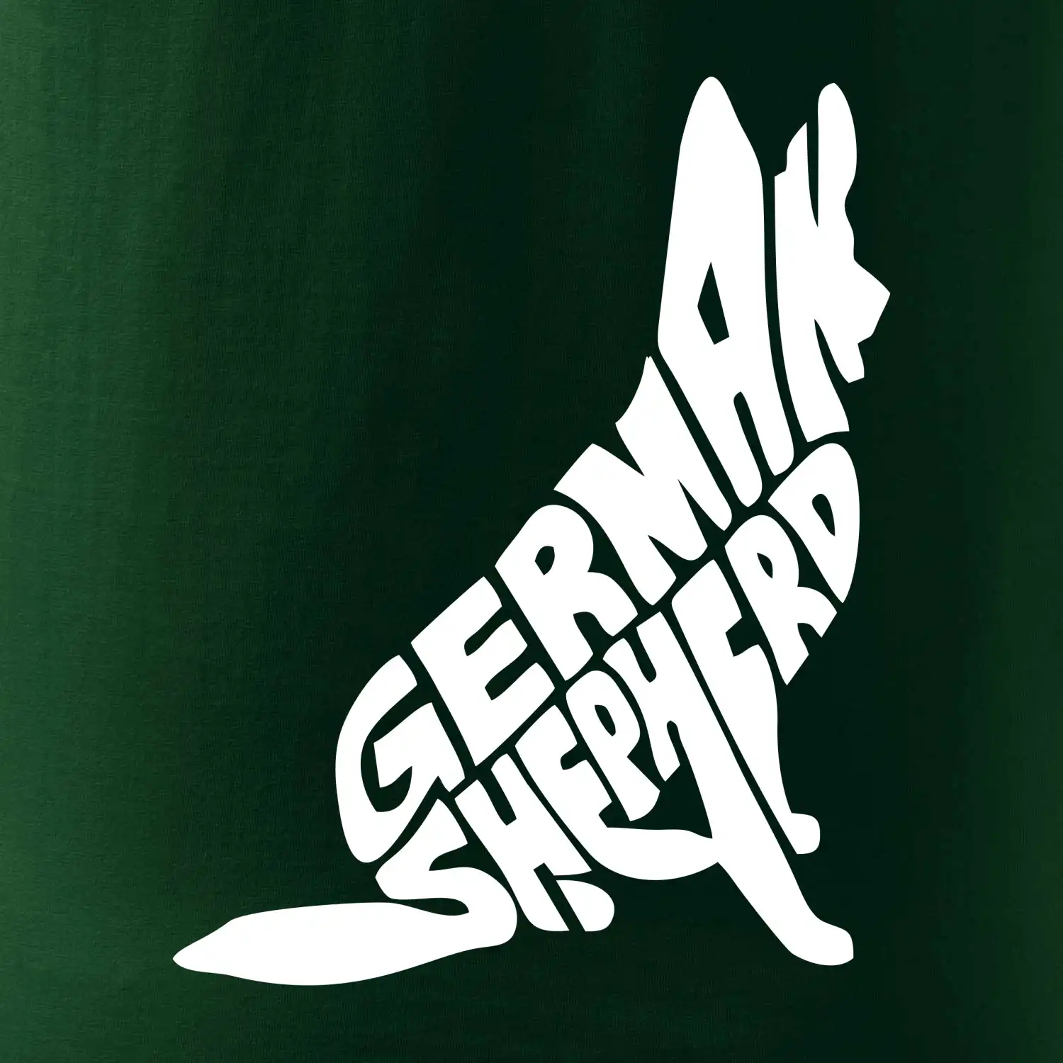 Německý ovčák sedící napis