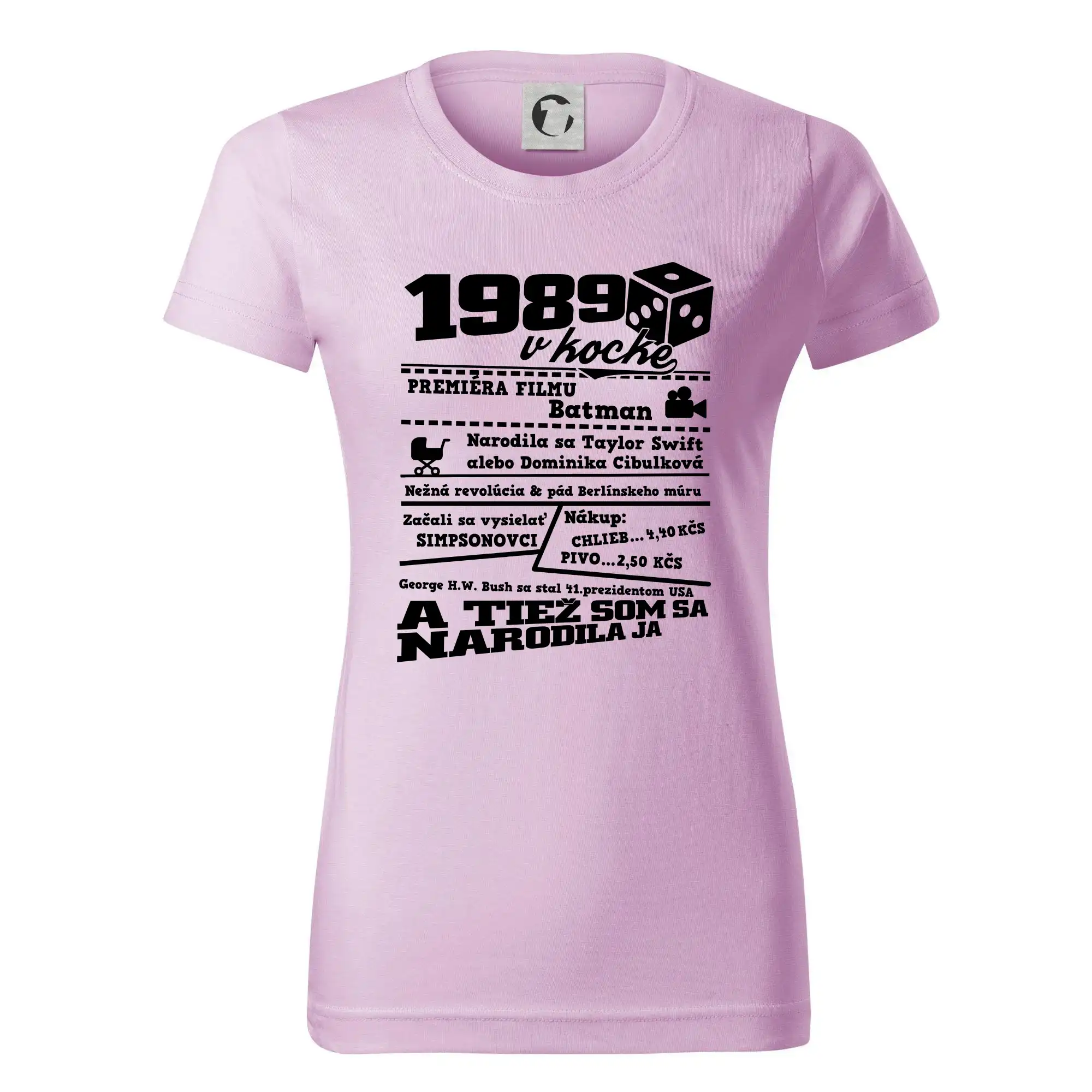 Trička s ročníkom 1989 - 1989 v kocke - Dámske tričko basic - ľahko voľnejšie a dlhšie